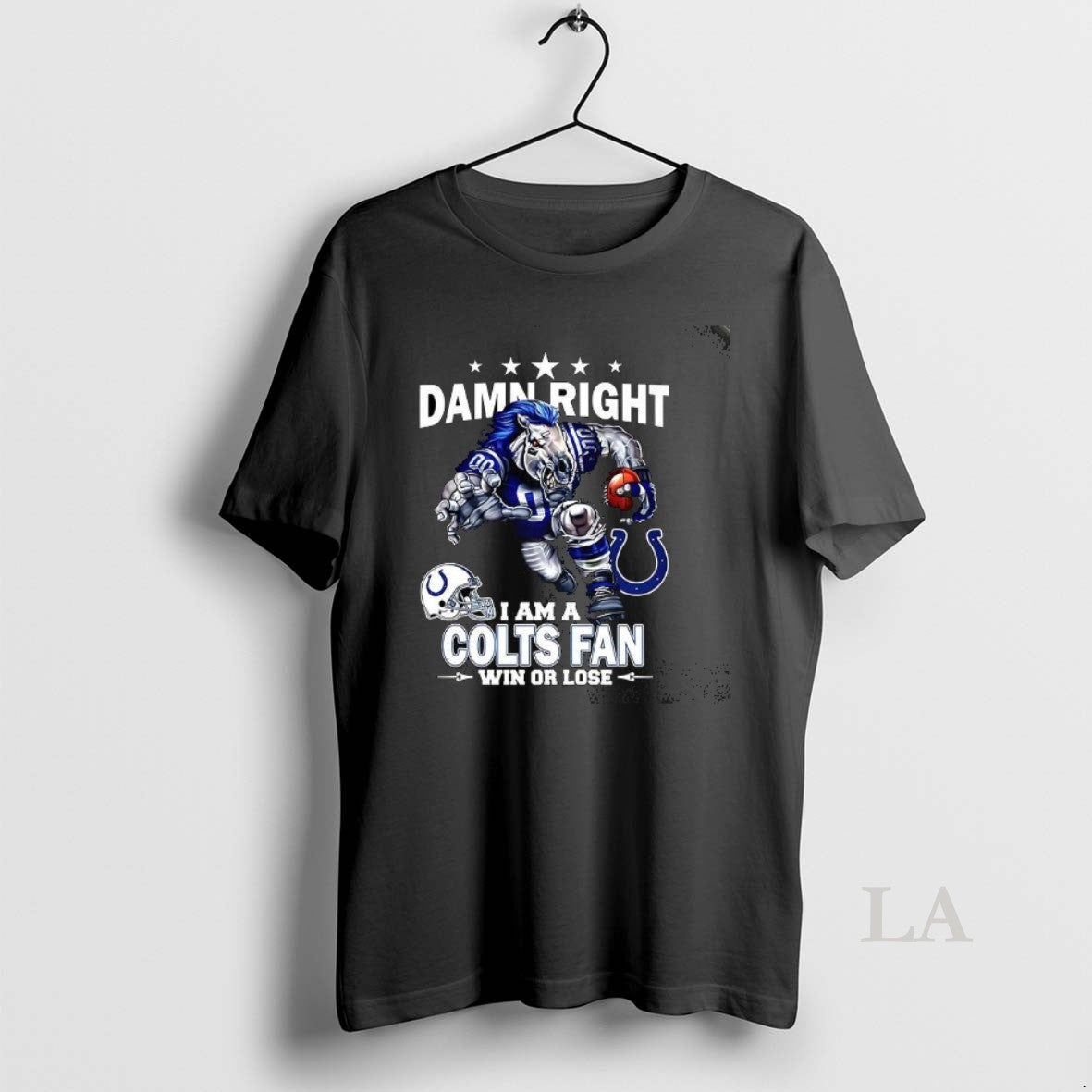 Original Damn Right I Am A Indianapolis Colts Fan Win Or Lose Mascot T-Shirts, Hoodie, Sweatshirt | InkNestWear.com
