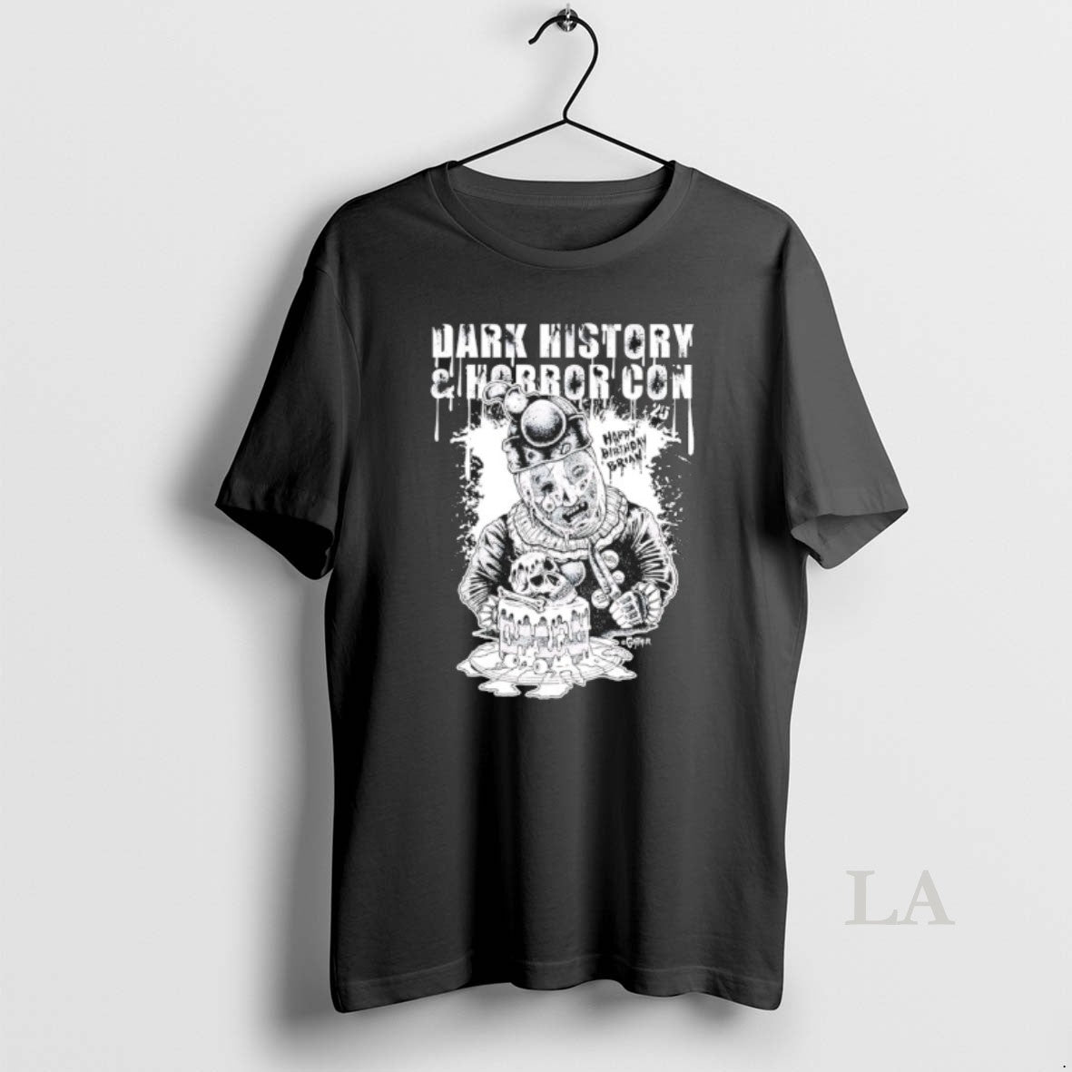 Original Dark History And Horror Con Happy Birthday Brian T-Shirts, Hoodie, Sweatshirt | InkNestWear.com