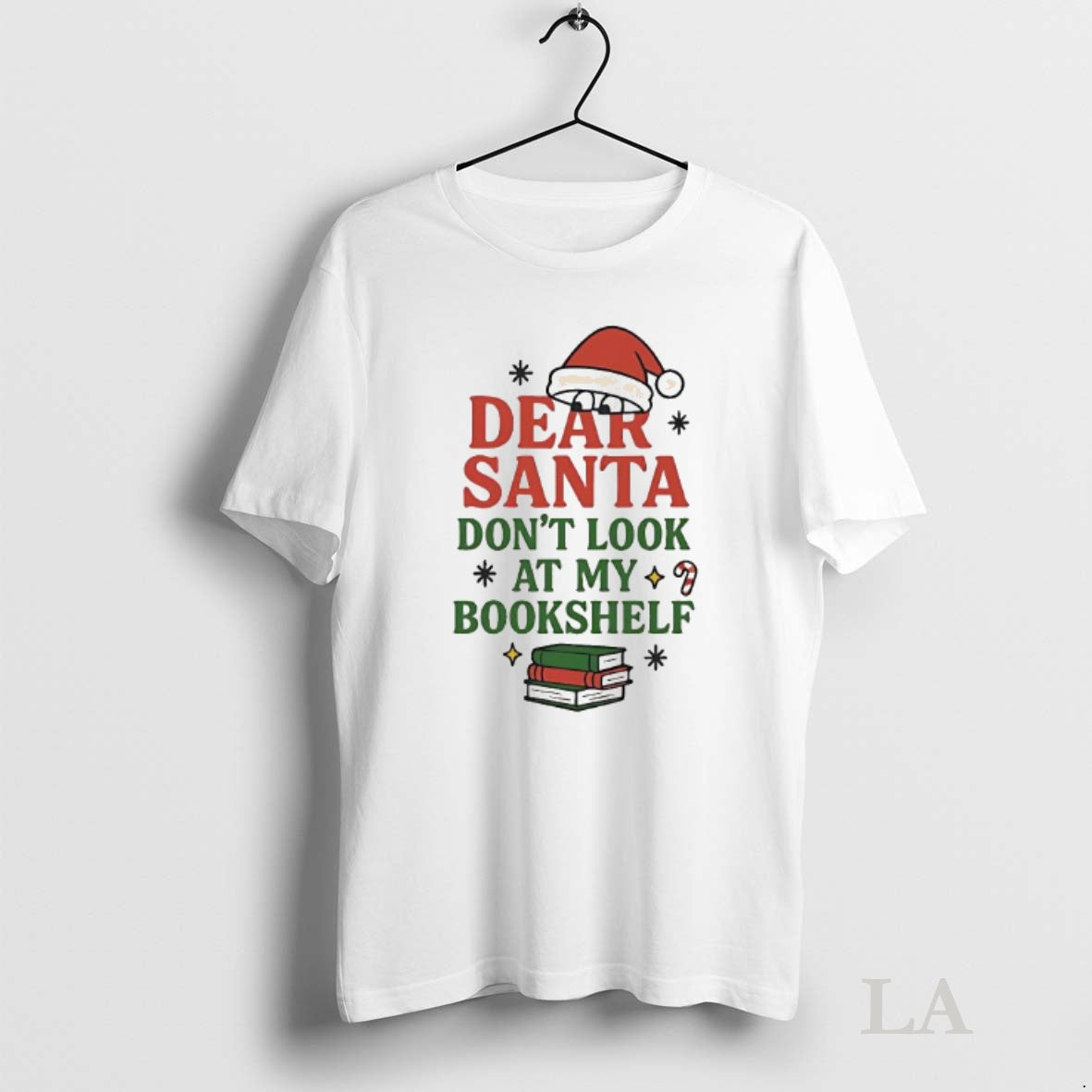 Original Dear Santa Dont Look At My Bookshelf T-Shirts, Hoodie, Sweatshirt | InkNestWear.com