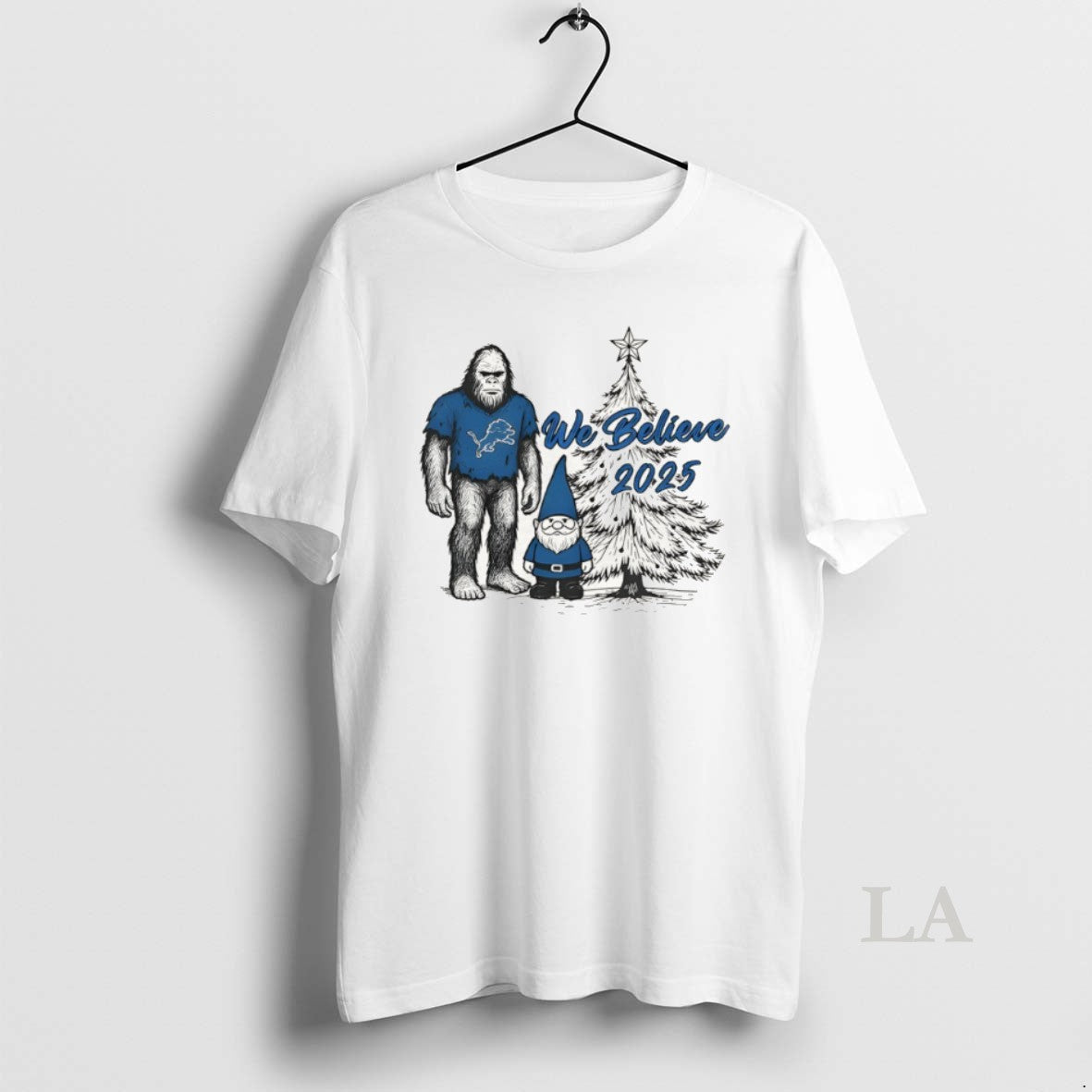 Original Detroit Football Big Foot And Gnome We Believe Christmas 2025 T-Shirts, Hoodie, Sweatshirt | InkNestWear.com