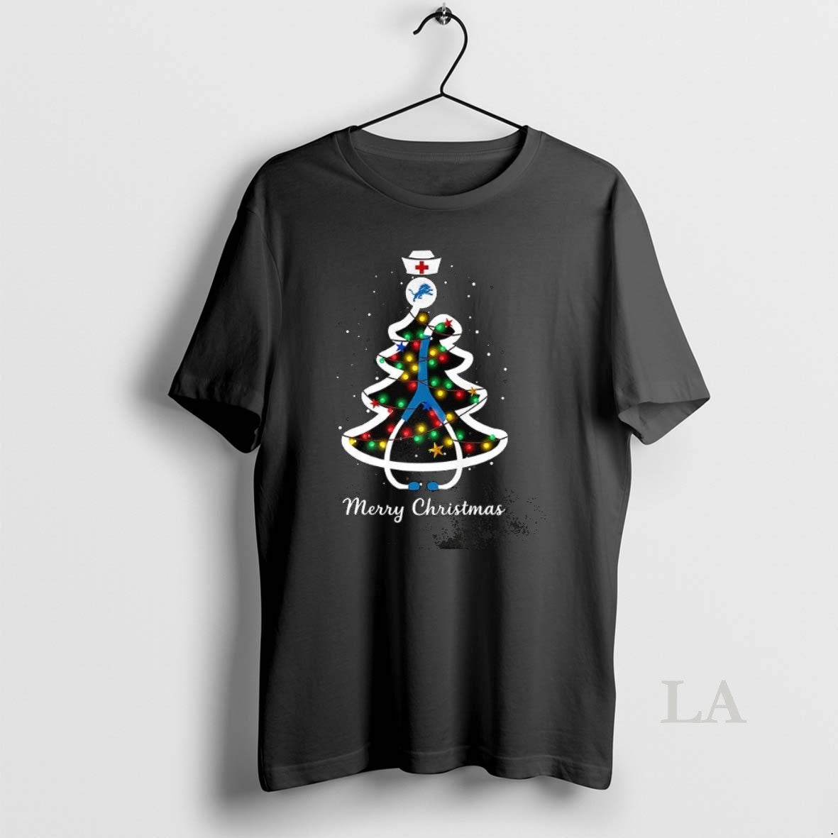 Original Detroit Lions Christmas Tree Stethoscope Merry Christmas T-Shirts, Hoodie, Sweatshirt | InkNestWear.com
