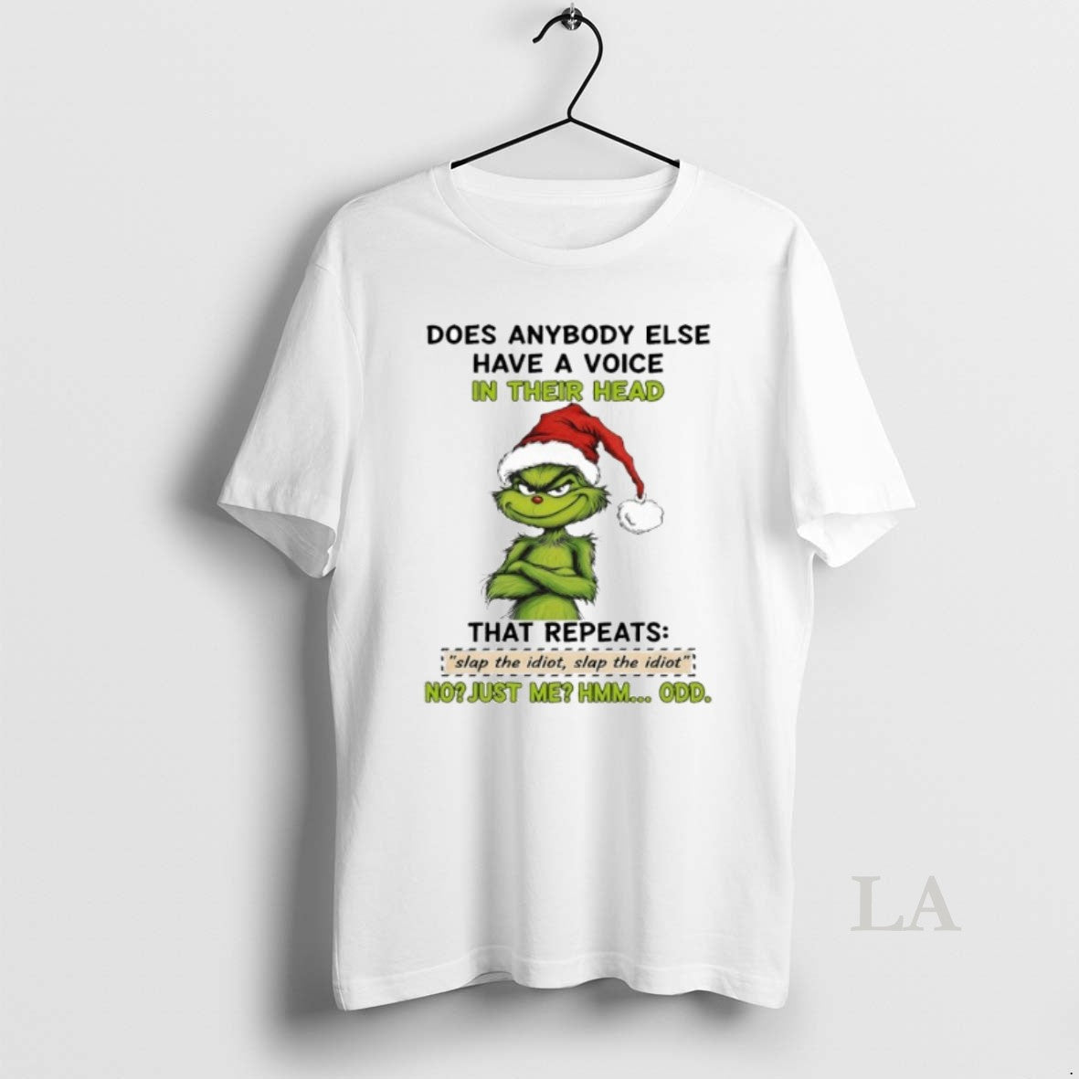 Original Does Anybody Else Have A Voice In Their Head Grinch No Just Me Hmm T-Shirts, Hoodie, Sweatshirt | InkNestWear.com