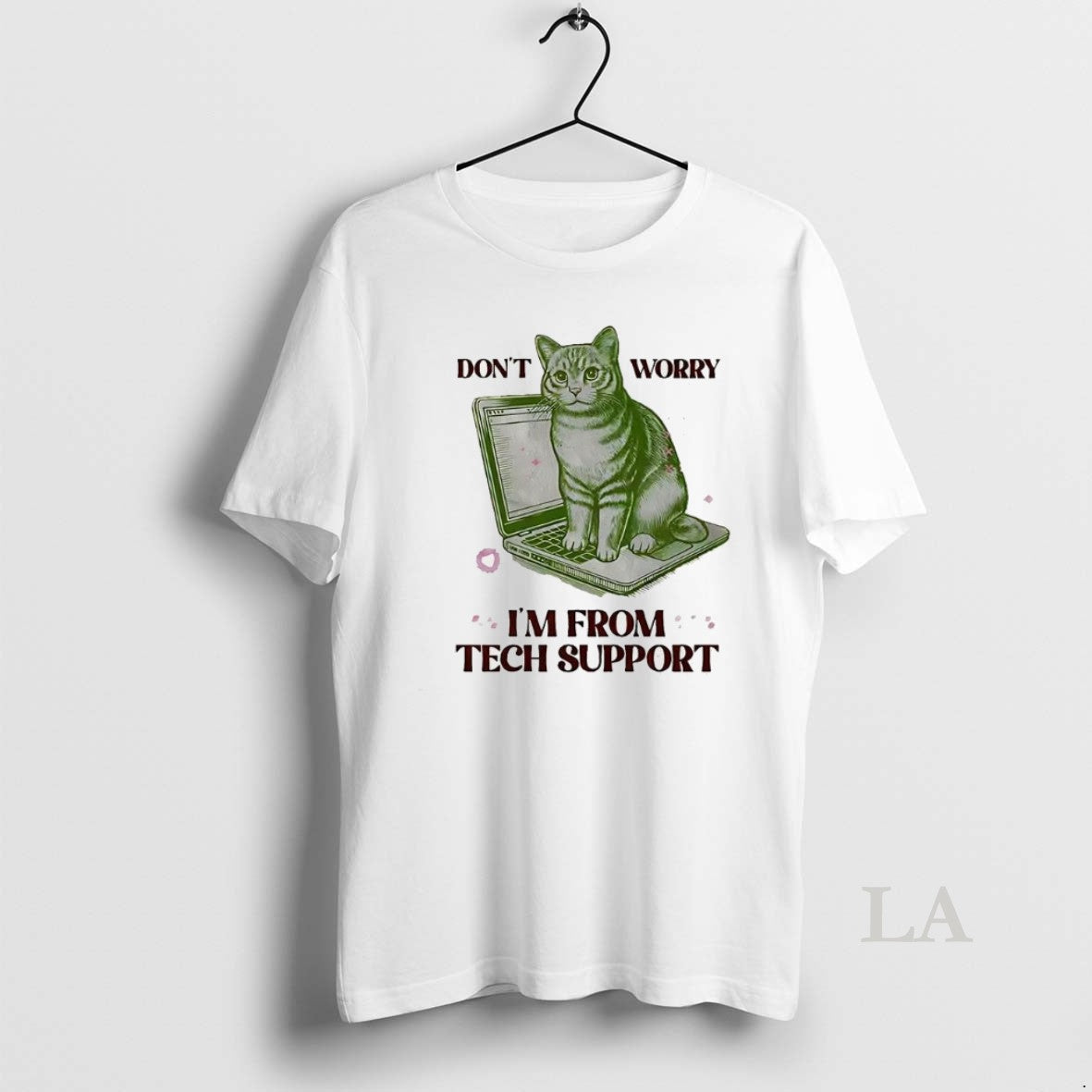 Original Dont Worry Im From Tech Support Cat Laptop T-Shirts, Hoodie, Sweatshirt | InkNestWear.com