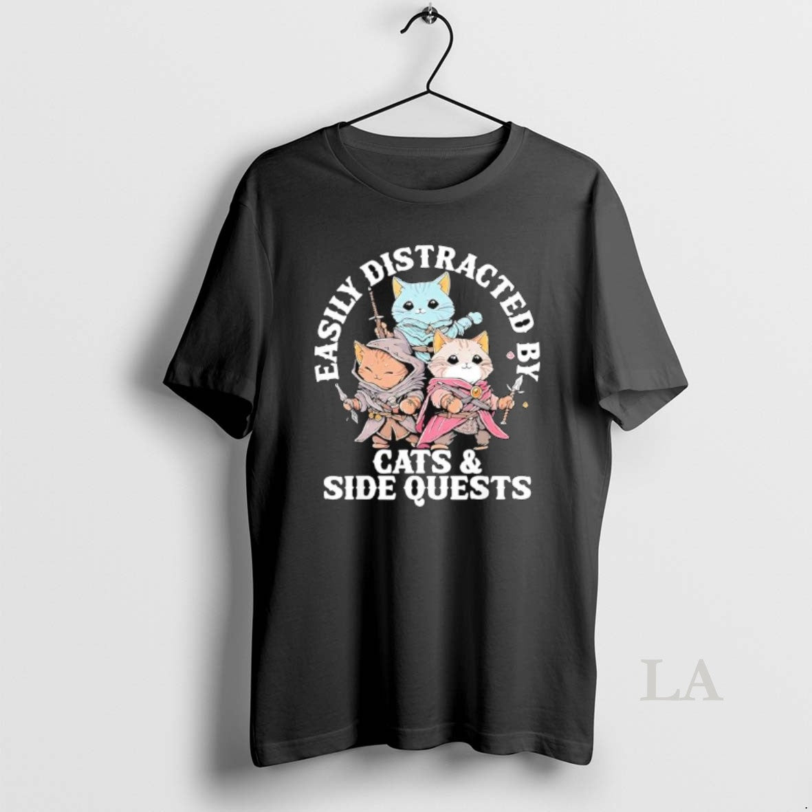Original Easily Distracted By Cats Side Quest T-Shirts, Hoodie, Sweatshirt | InkNestWear.com