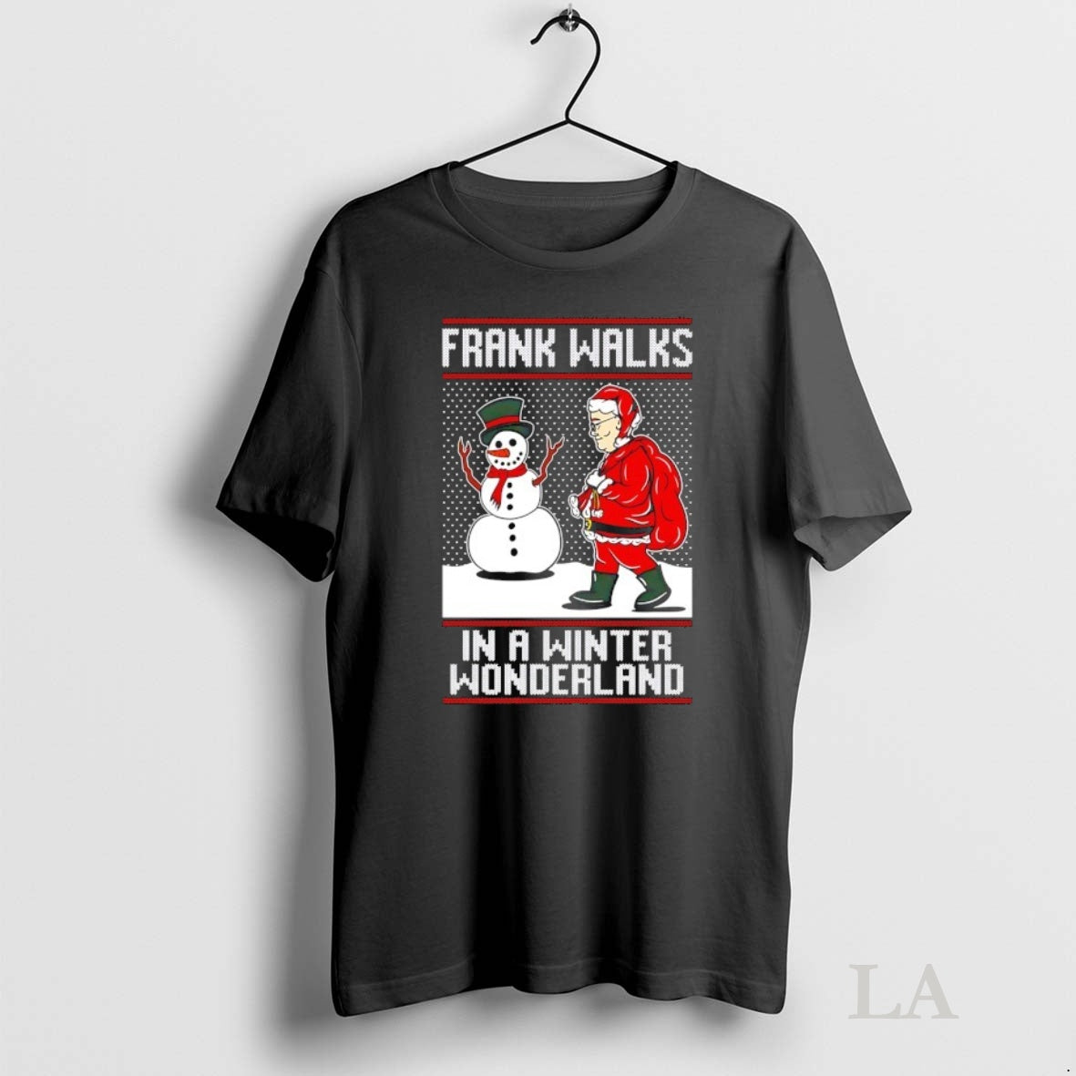 Original Frank Walks In A Winter Wonderland Ugly Christmas T-Shirts, Hoodie, Sweatshirt | InkNestWear.com