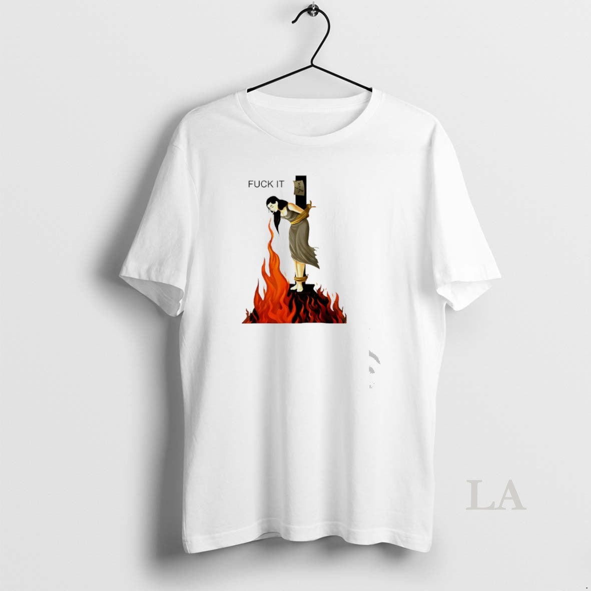 Original Fuck It Woman Hanging On A Cross Smoking T-Shirts, Hoodie, Sweatshirt | InkNestWear.com
