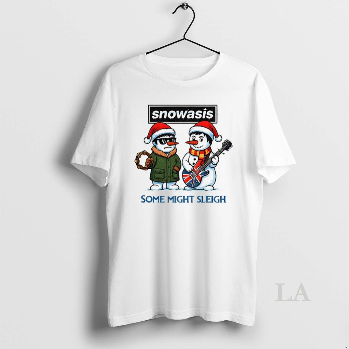 Original Funny Christmas Snowasis Some Might Sleigh Snowman Rock Band Parody T-Shirts, Hoodie, Sweatshirt | InkNestWear.com