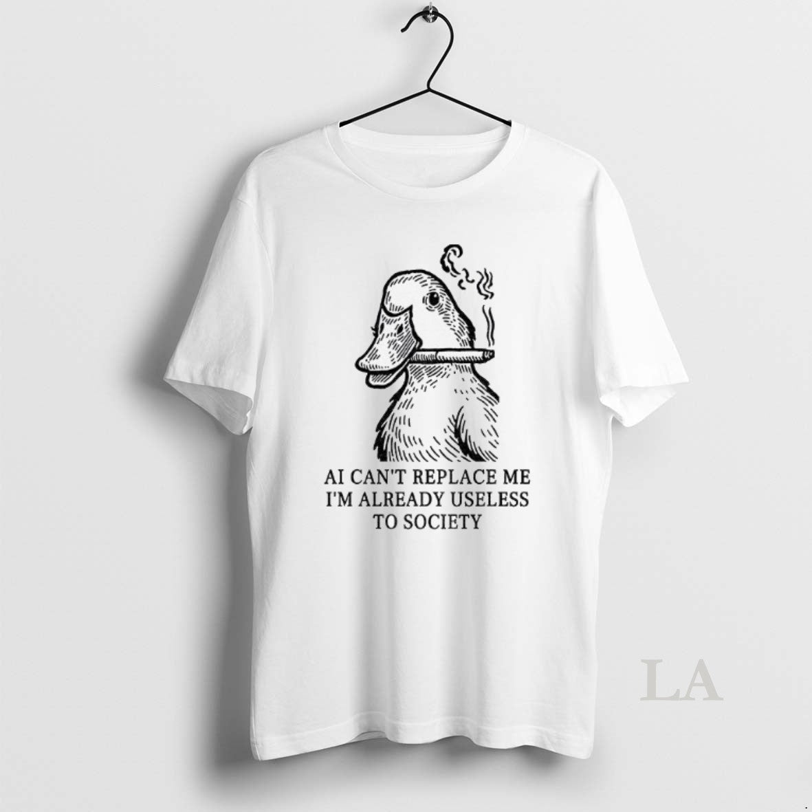 Original Funny Smoking Duck Ai Cant Replace Me Im Already Useless To Society T-Shirts, Hoodie, Sweatshirt | InkNestWear.com