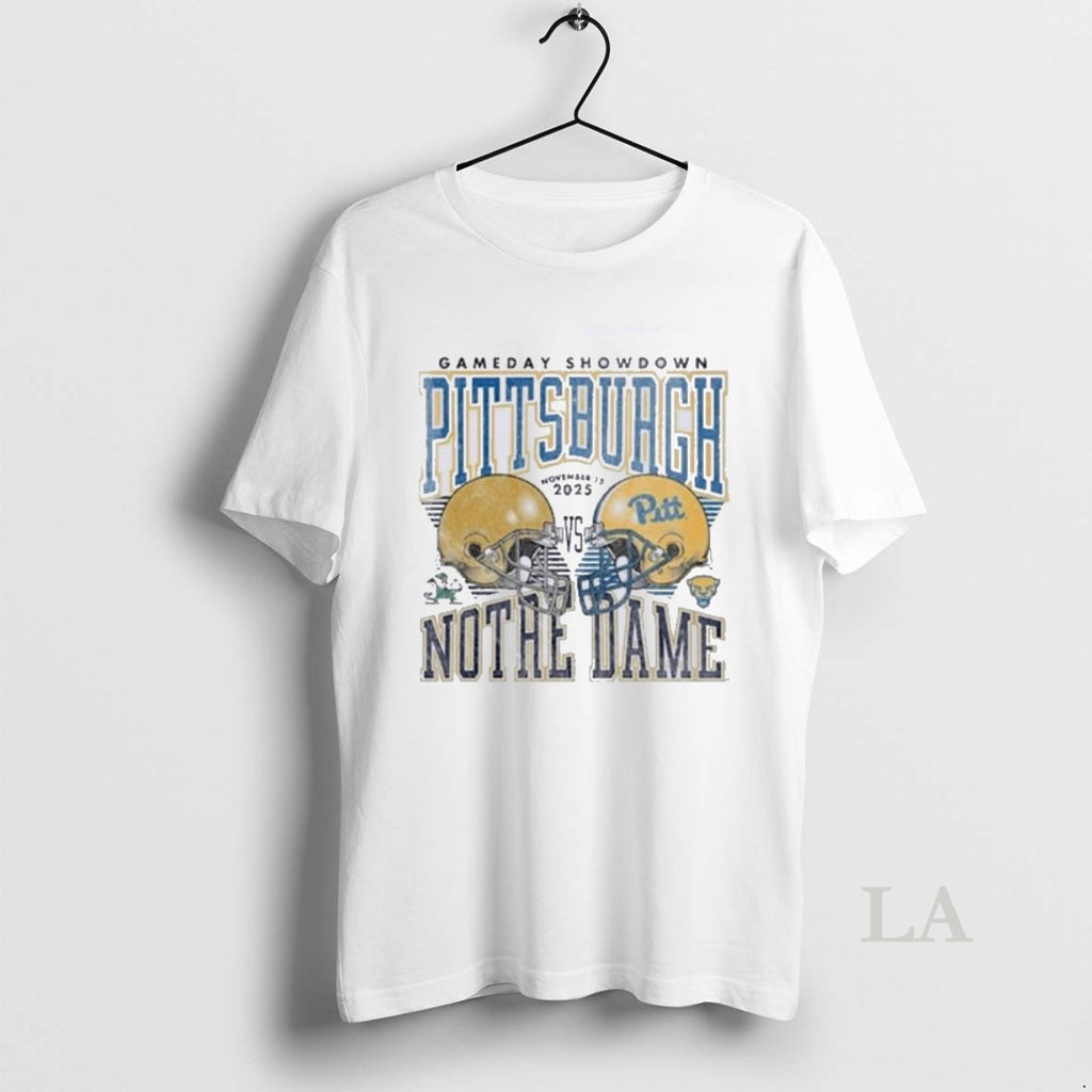 Original Gameday Showdown 2025 Pittsburgh Vs Notre Dame Matchup T-Shirts, Hoodie, Sweatshirt | InkNestWear.com