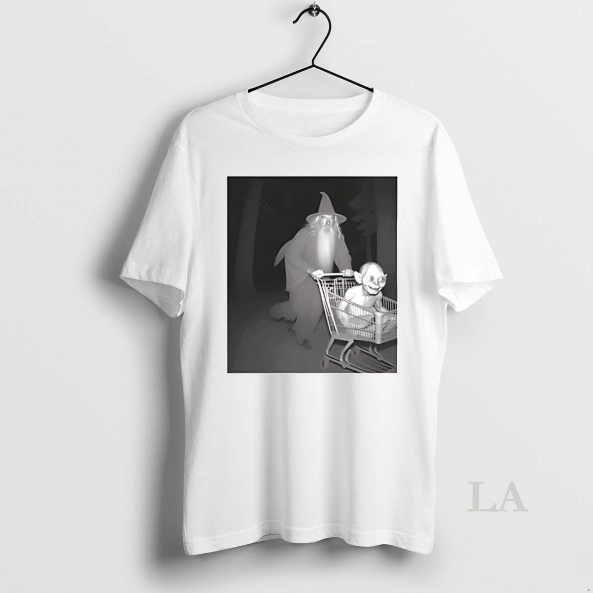 Original Gandalf Pushing Gollum In Shopping Cart Photo T-Shirts, Hoodie, Sweatshirt | InkNestWear.com