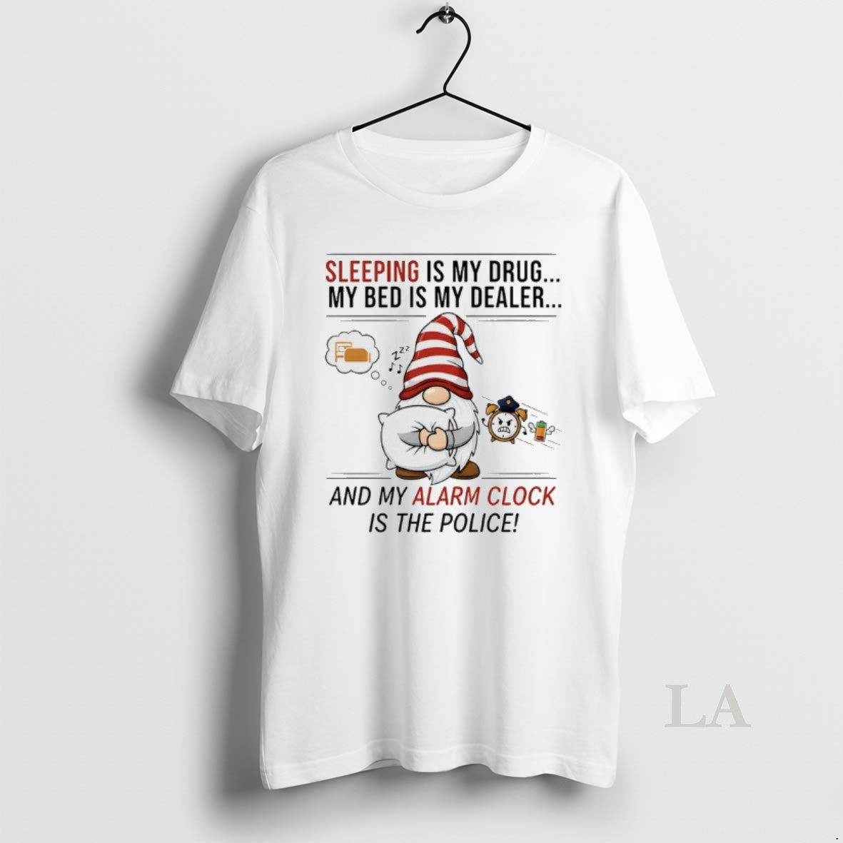 Original Gnome Christmas Sleeping Is My Drug My Bed Is My Dealer And My Alarm T-Shirts, Hoodie, Sweatshirt | InkNestWear.com