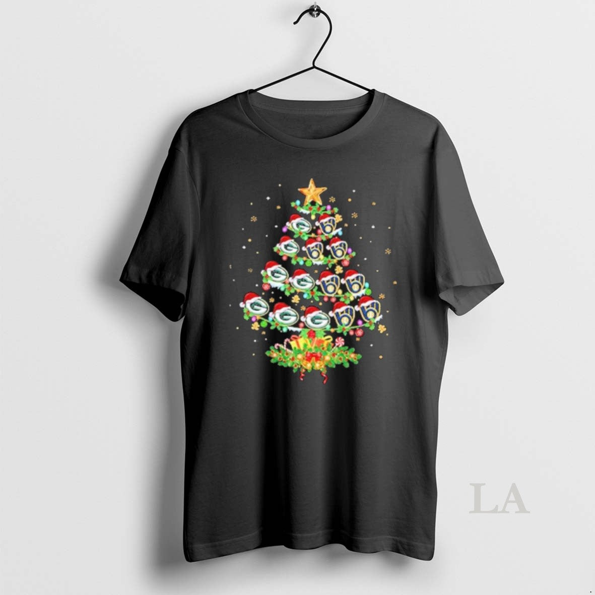 Original Green Bay Packers And Milwaukee Brewers Christmas Tree Two Teams T-Shirts, Hoodie, Sweatshirt | InkNestWear.com