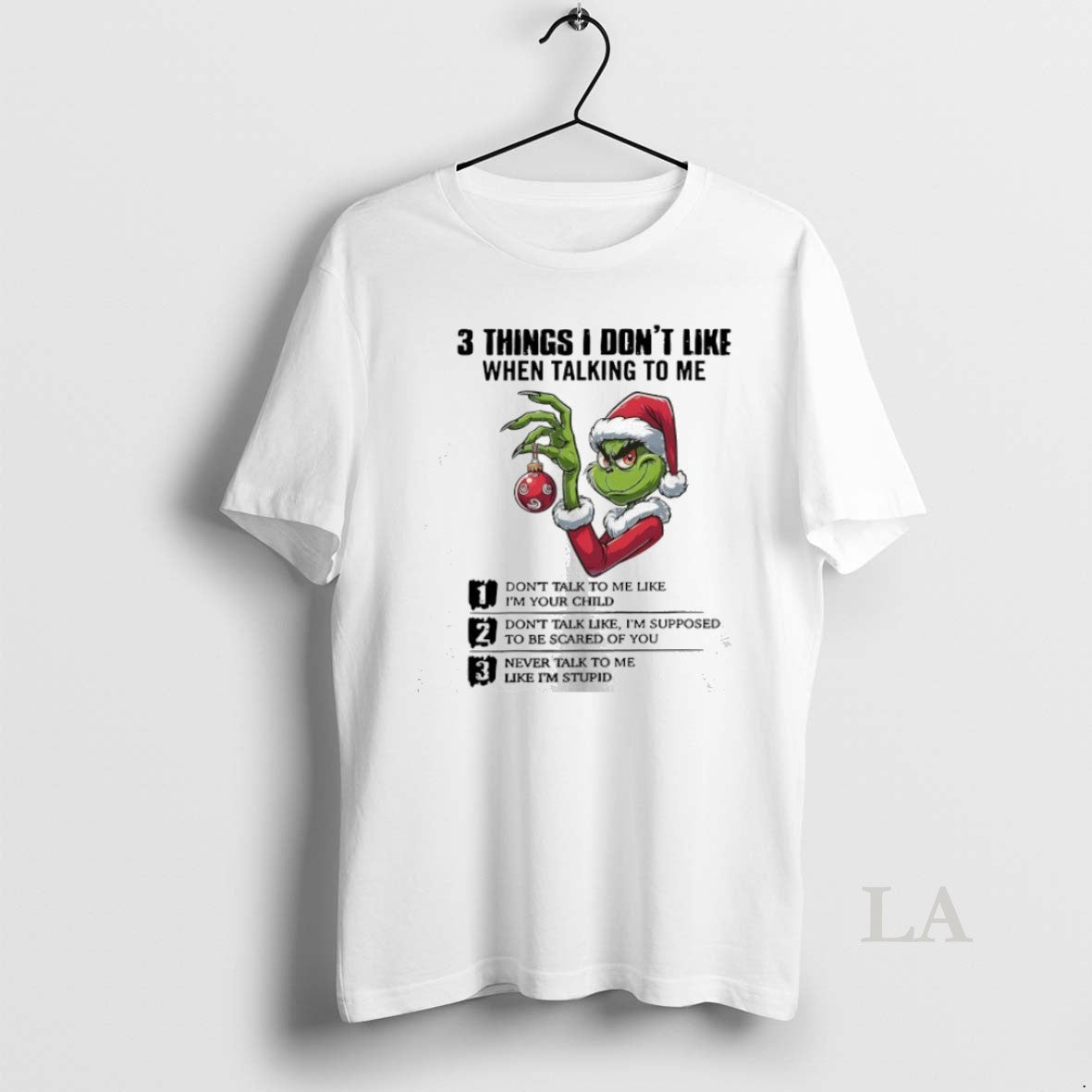 Original Grinch 3 Things I Dont Like When Talking To Me Christmas T-Shirts, Hoodie, Sweatshirt | InkNestWear.com