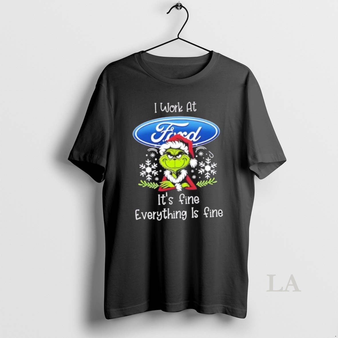 Original Grinch Christmas I Work At Ford Motor Its Fine Everything Is Fine T-Shirts, Hoodie, Sweatshirt | InkNestWear.com