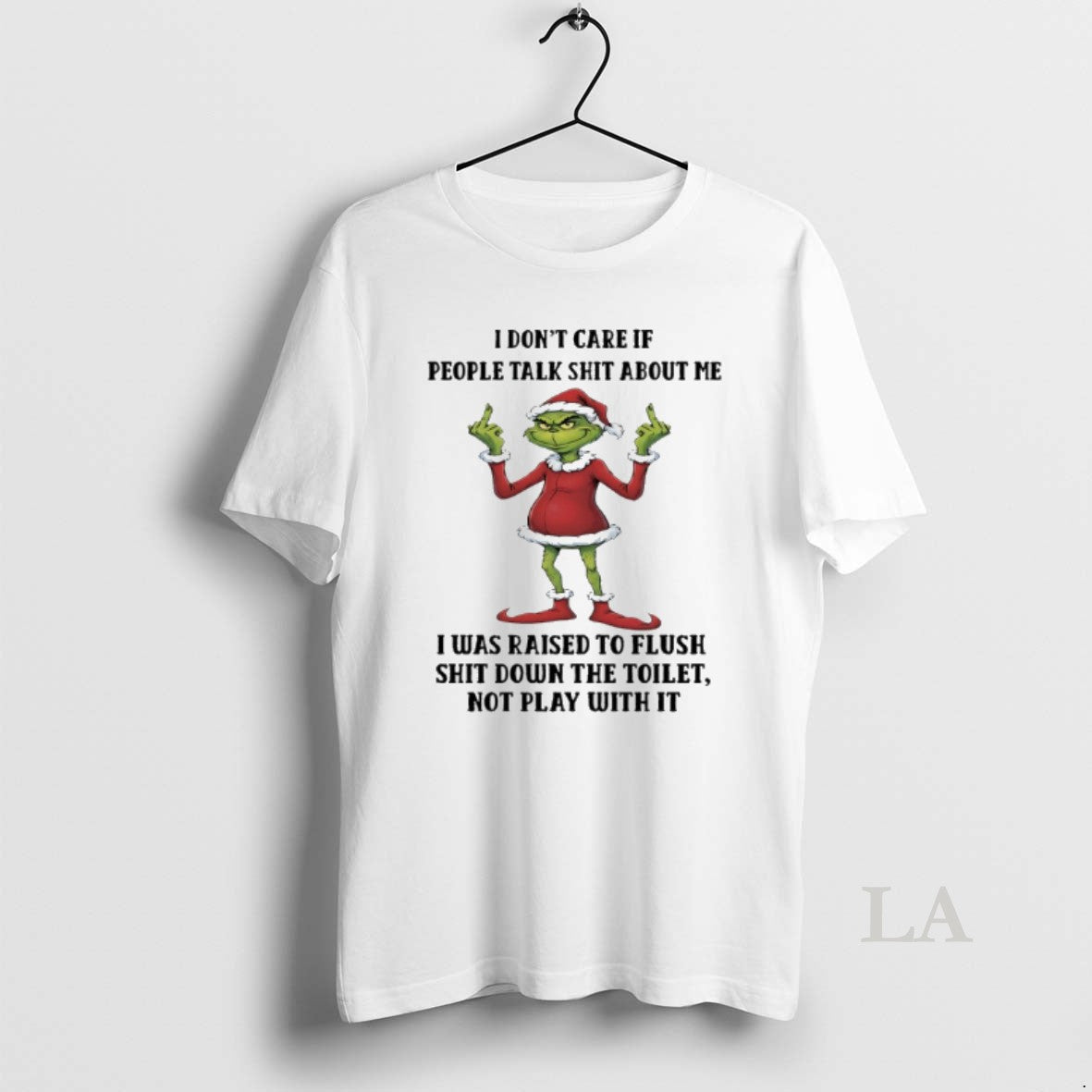 Original Grinch Christmas Santas I Dont Care If People Talk Shit About Me T-Shirts, Hoodie, Sweatshirt | InkNestWear.com