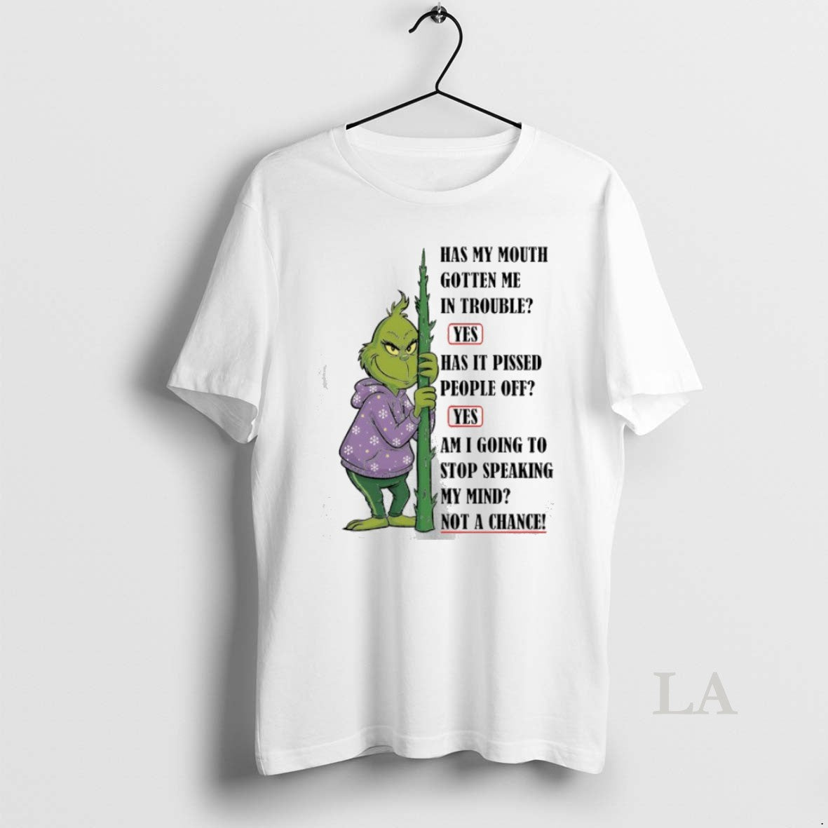 Original Grinch Christmas My Mouth Gotten Me In Trouble T-Shirts, Hoodie, Sweatshirt | InkNestWear.com