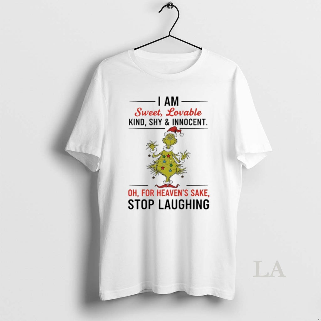 Original Grinch Christmas Tree I Am Sweet Lovable Kind Shy And Innocent For Heavens Sake T-Shirts, Hoodie, Sweatshirt