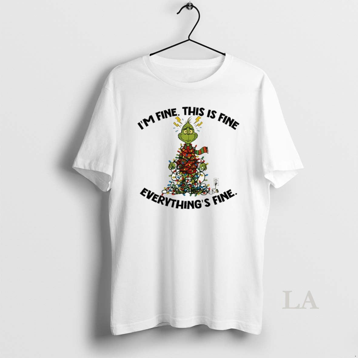 Original Grinch Christmas Tree Im Fine This Is Fine Everythings Fine Santa T-Shirts, Hoodie, Sweatshirt | InkNestWear.com