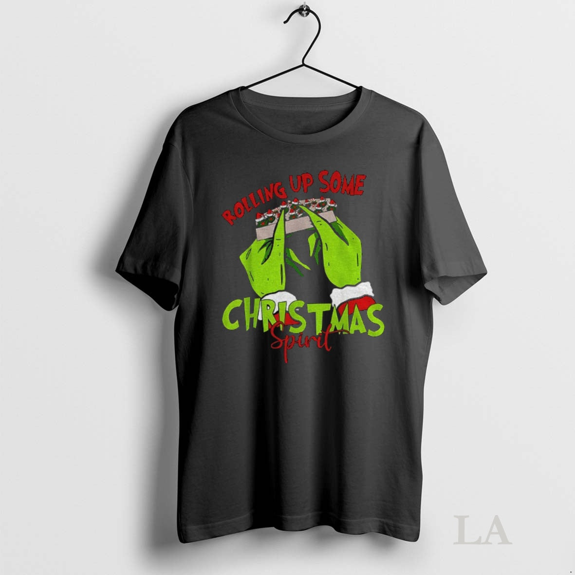 Original Grinch Santa Claus Rolling Up Some Christmas Spirit Merry Christmas T-Shirts, Hoodie, Sweatshirt | InkNestWear.com