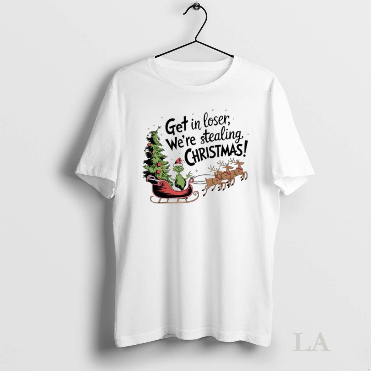 Original Grinch Santa Get In Loser Were Stealing Christmas Ornaments T-Shirts, Hoodie, Sweatshirt | InkNestWear.com