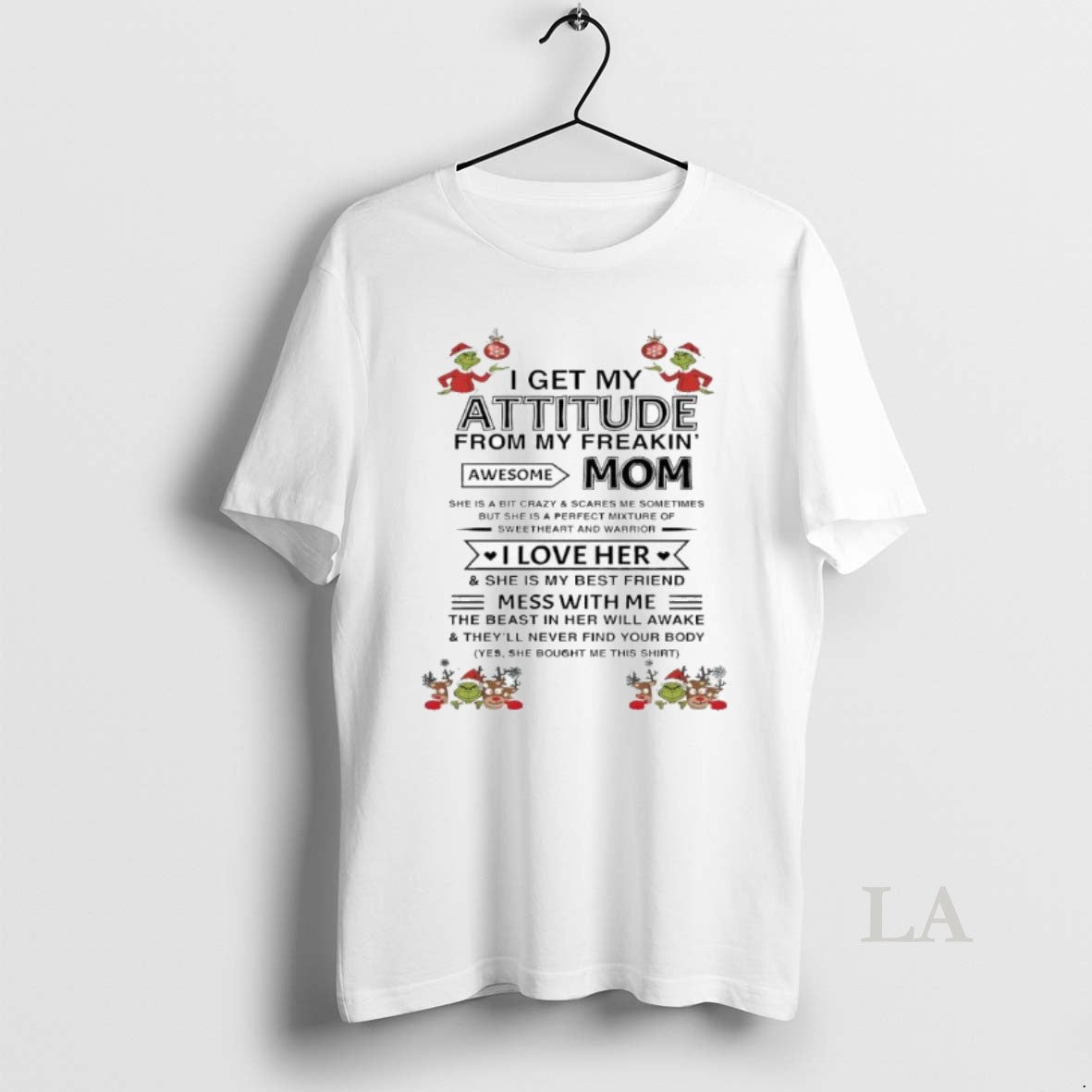 Original Grinch I Get My Attitude From My Freakin Mom Awesome T-Shirts, Hoodie, Sweatshirt | InkNestWear.com
