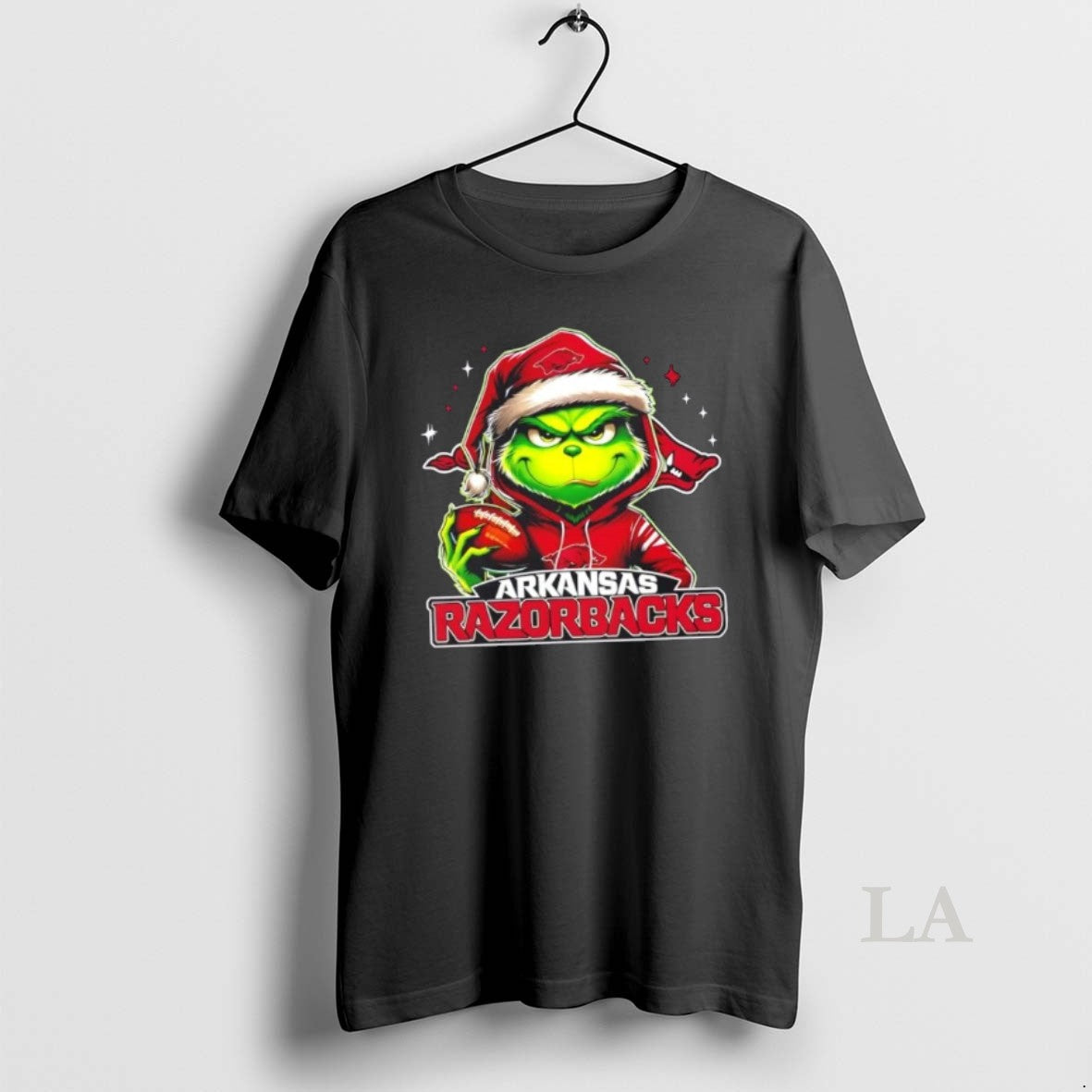 Original Grinch Is Holding A Ball And Smiling At Arkansas Razorbacks Fans Christmas T-Shirts, Hoodie, Sweatshirt