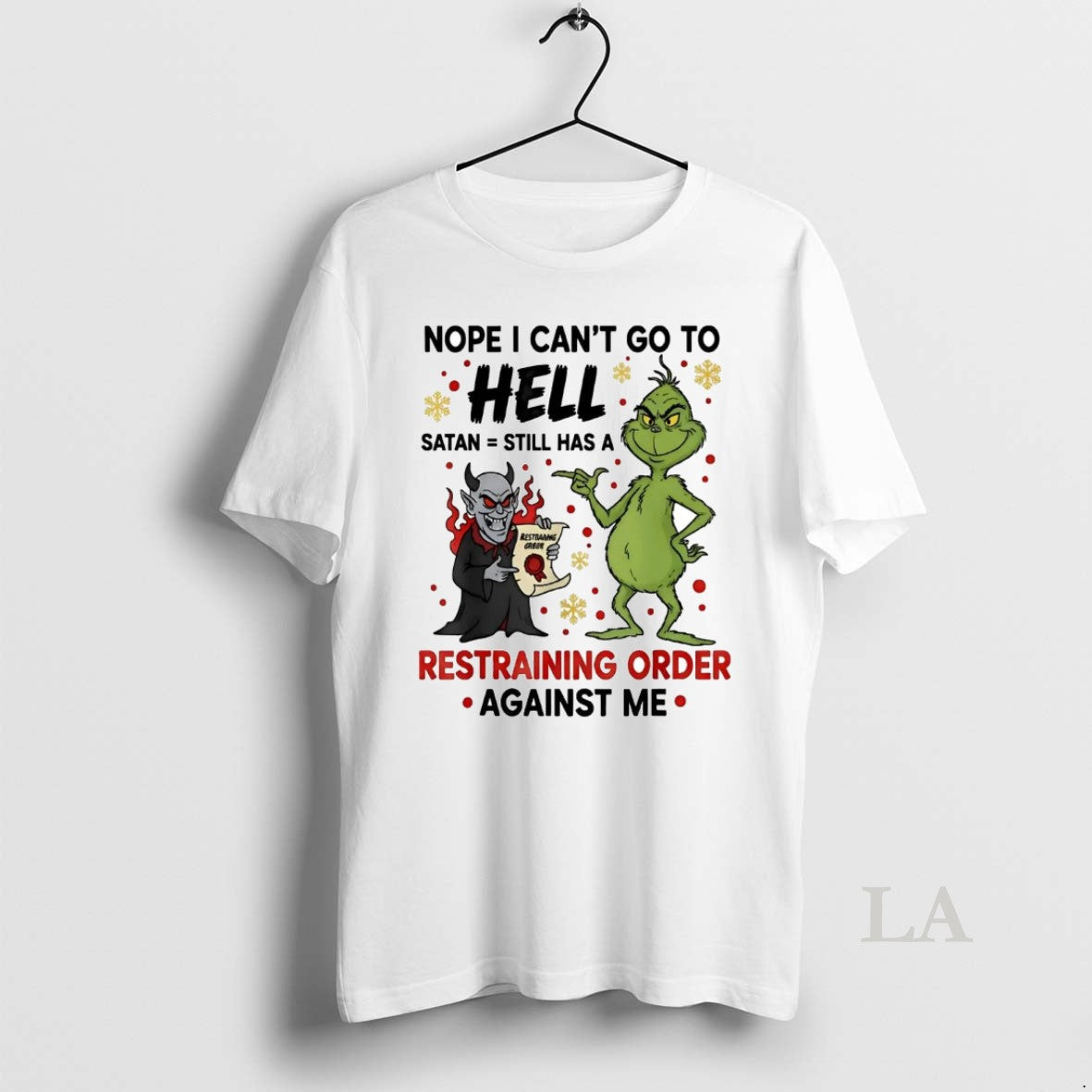 Original Grinch Nope I Cant Go To Hell Satan Restraining Order Against Me T-Shirts, Hoodie, Sweatshirt | InkNestWear.com