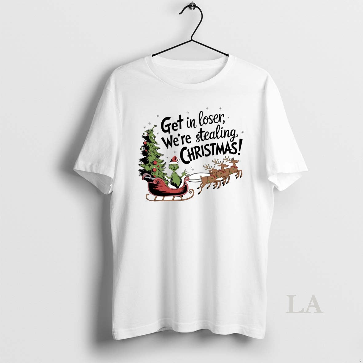 Original Grinch Sleigh Get In Loser Were Stealing Christmas T-Shirts, Hoodie, Sweatshirt | InkNestWear.com