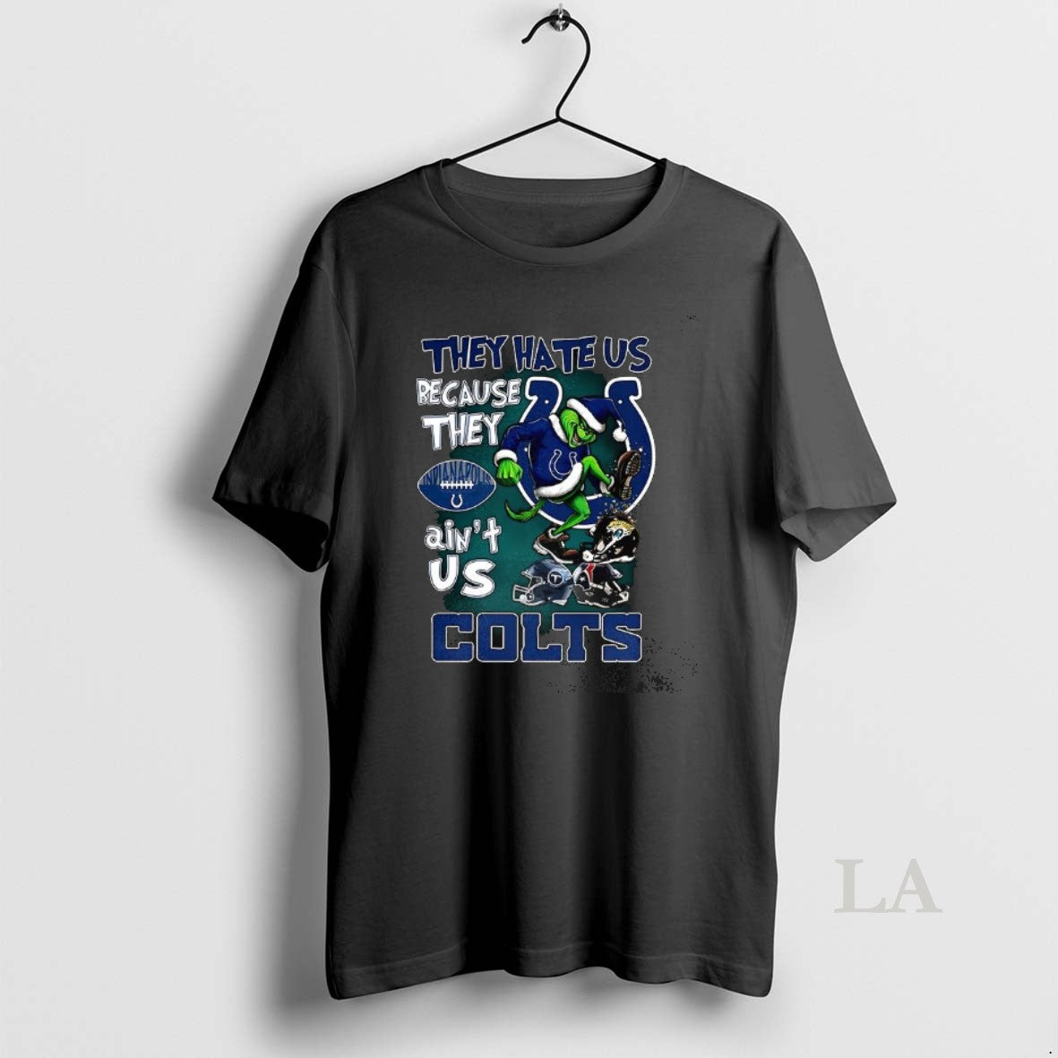 Original Grinch Steps Helmet They Hate Us Because They Aint Us Indianapolis Colts Christmas T-Shirts, Hoodie, Sweatshirt