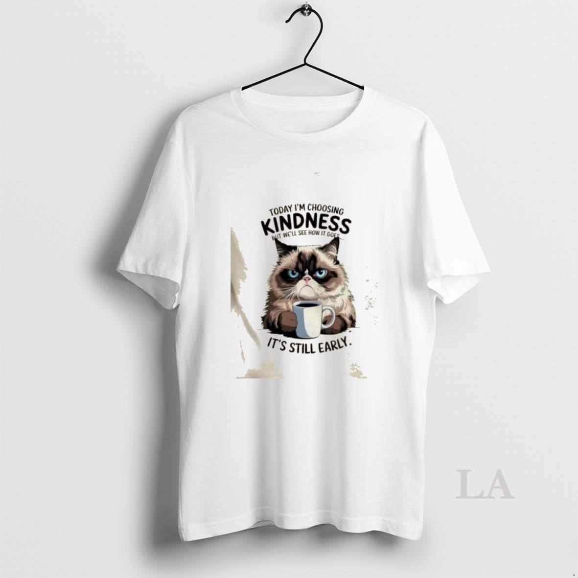 Original Grumpy Cat With Coffee Today Im Choosing Kindness But Well See Show It Goes