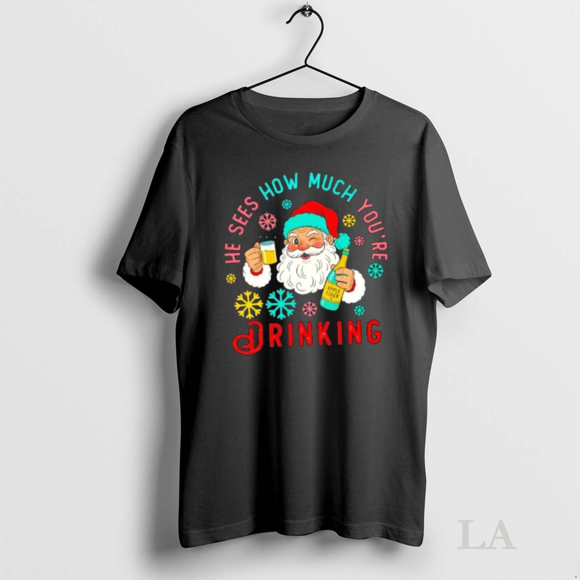 Original He Sees How Much Youre Drinking Santa T-Shirts, Hoodie, Sweatshirt