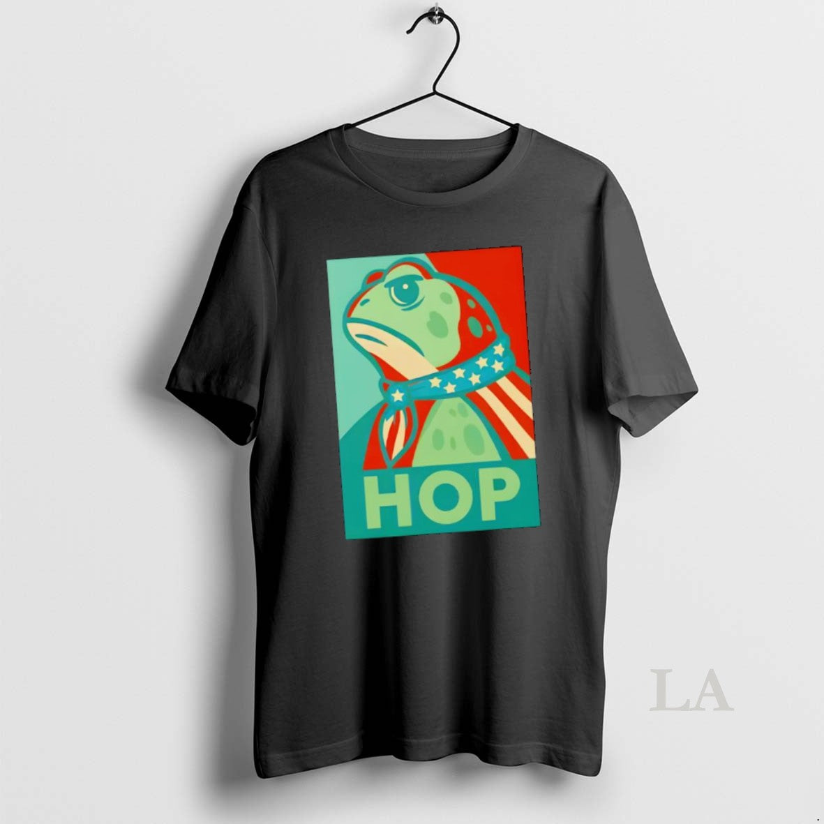 Original Hop Portland Frog Wearing American Flag