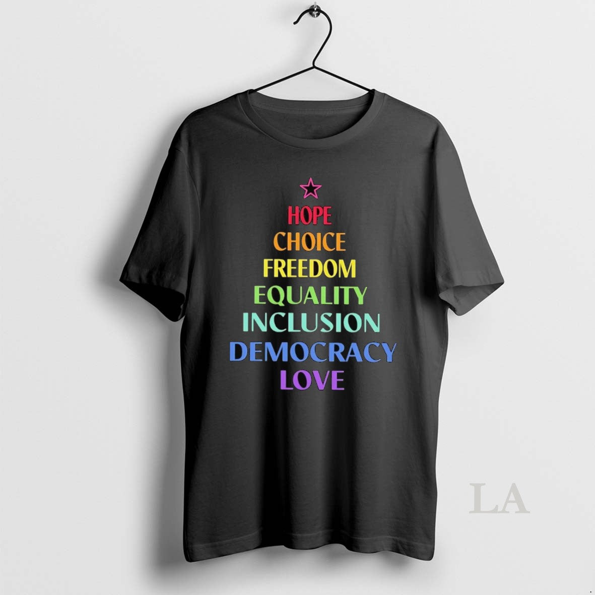 Original Hope Choice Freedom Equality Inclusion Democracy Love Christmas Tree T-Shirts, Hoodie, Sweatshirt | InkNestWear.com