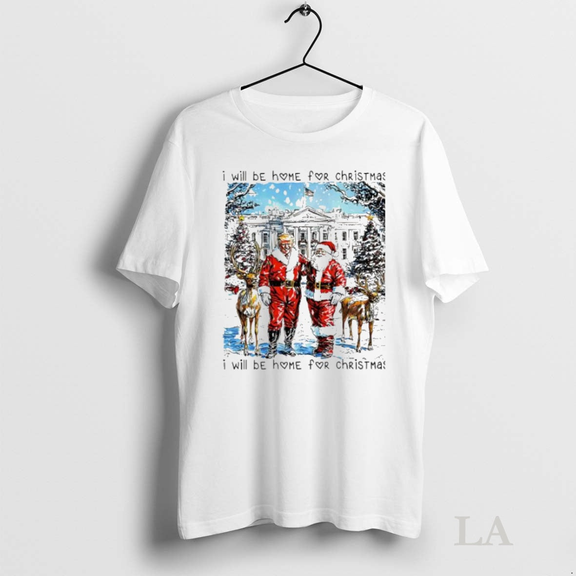 Original I Will Be Home For Christmas Santa Trump T-Shirts, Hoodie, Sweatshirt | InkNestWear.com