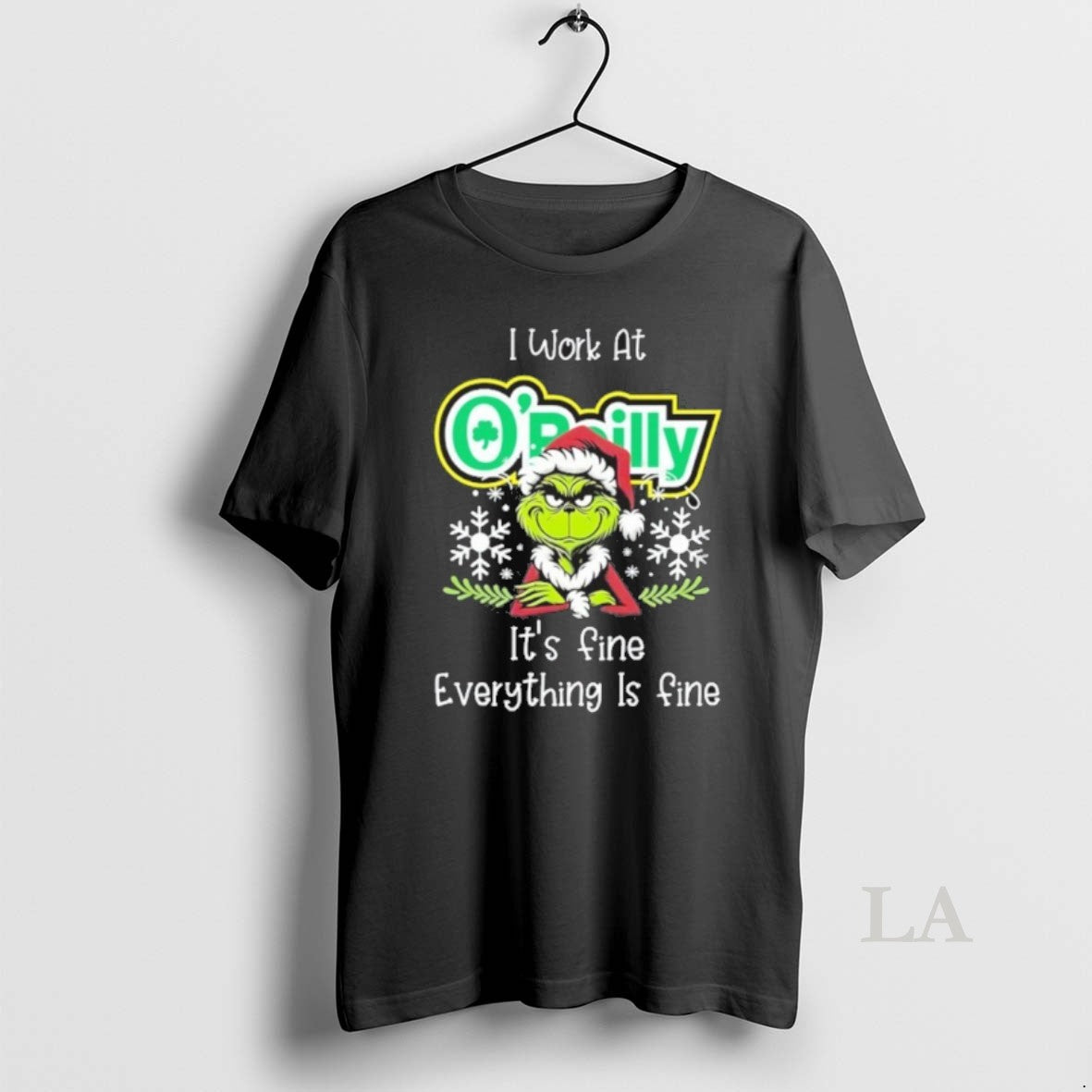 Original I Work At Santa Grinch X Oreilly Auto Parts Its Fine Everything Is Fine T-Shirts, Hoodie, Sweatshirt