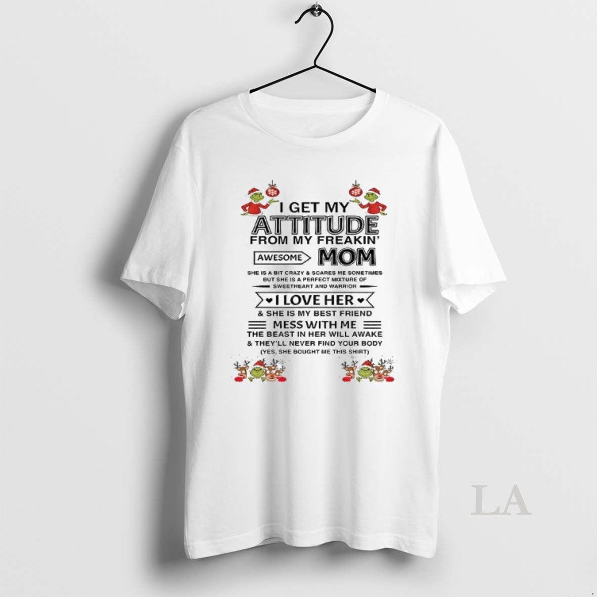 Original I Get My Attitude From My Freakin Awesome Mom She Is A Bit Crazy T-Shirts, Hoodie, Sweatshirt | InkNestWear.com