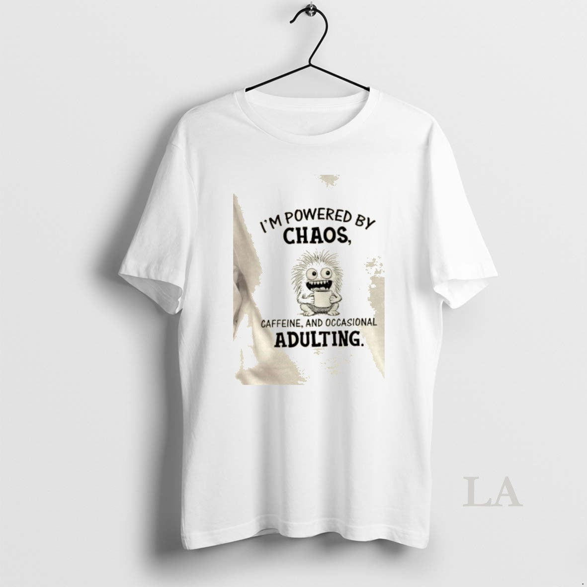 Original Im Powered By Chaos Caffeine And Occasional Adulting T-Shirts, Hoodie, Sweatshirt | InkNestWear.com