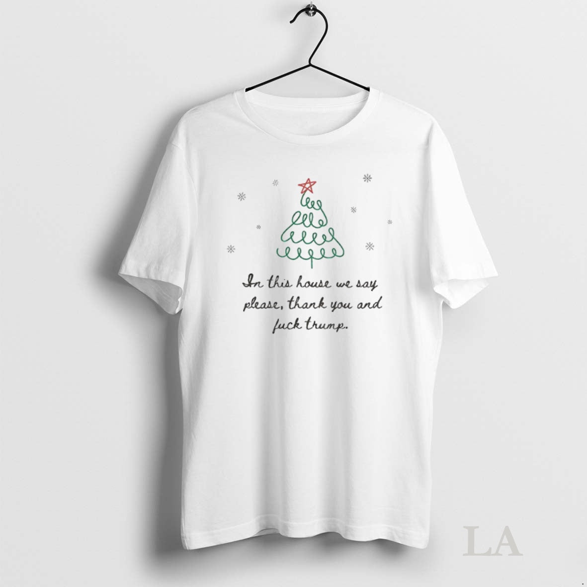 Original In This House We Say Please Thank You And Fuck Trump Funny Anti Trump T-Shirts, Hoodie, Sweatshirt | InkNestWear.com