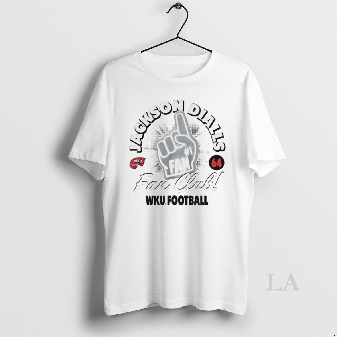 Original Jackson Dialls Red Fan Club Wku Football 64 T-Shirts, Hoodie, Sweatshirt