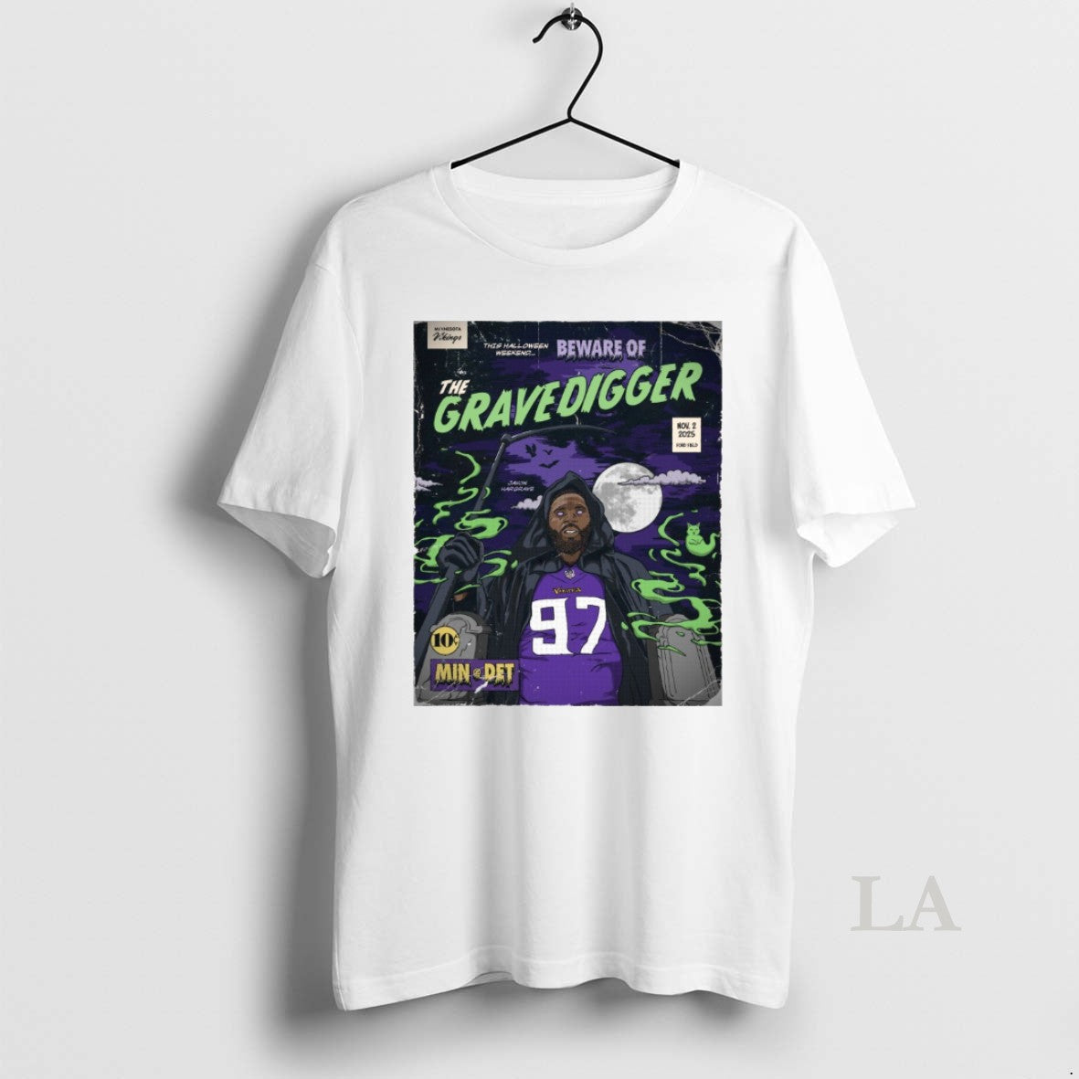 Original Javon Hargrave This Halloween Weekend Beware Of The Gravedigger Minnesota Vikings Vs Detroit Lions T-Shirts,...