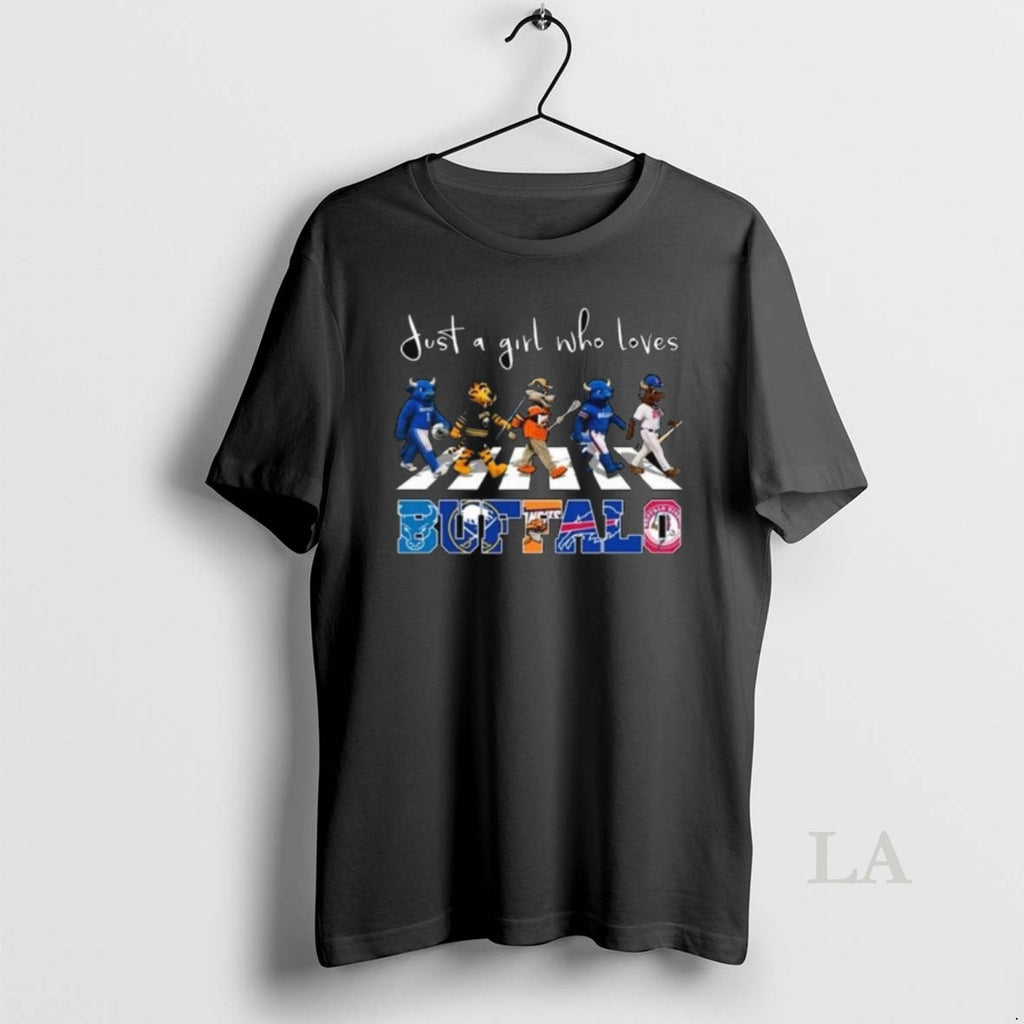 Original Just A Girl Who Loves Mascot Buffalo City Sports All Team 2025 Long Sleve T-Shirts, Hoodie, Sweatshirt