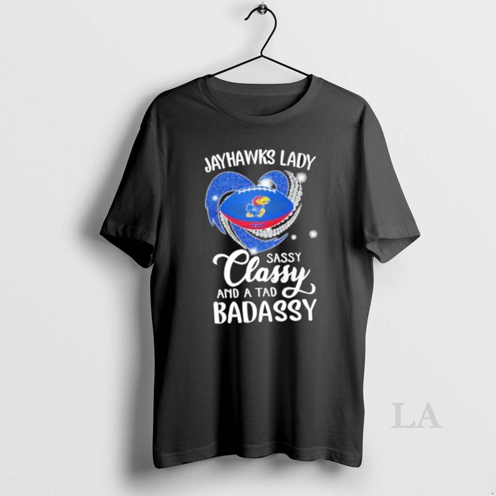 Original Kansas Jayhawks Lady Sassy Classy And A Tad Badassy Diamond Heart T-Shirts, Hoodie, Sweatshirt | InkNestWear.com