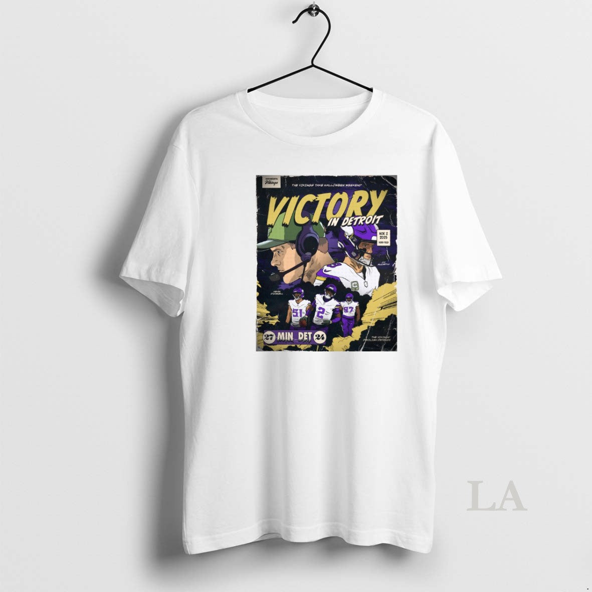 Original Kevin Oconnell Minnesota Vikings Vs Detroit Lions Victory In Detroit November 2 2025 Ford T-Shirts, Hoodie,...