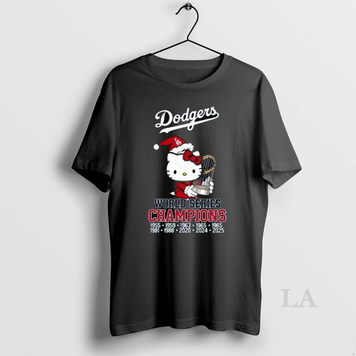 Original Kitty Santa X Los Angeles Dodgers World Series Champions Trophy 2025 Long Sleve T-Shirts, Hoodie, Sweatshirt