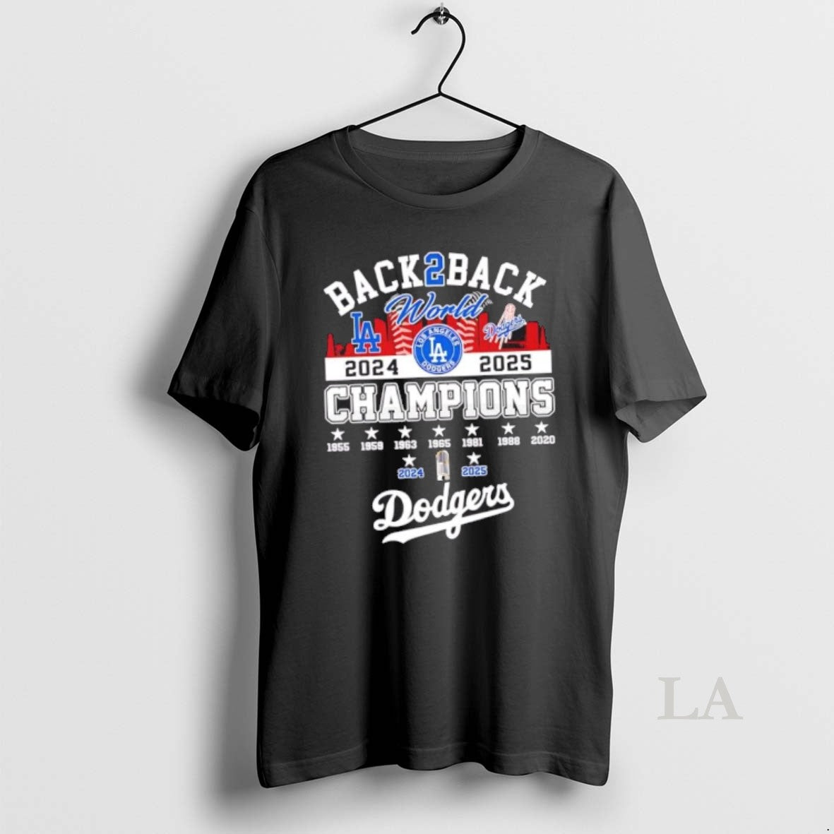 Original La Dodgers 9 Time World Series Champions 2025 Back To Back City Skyline T-Shirts, Hoodie, Sweatshirt