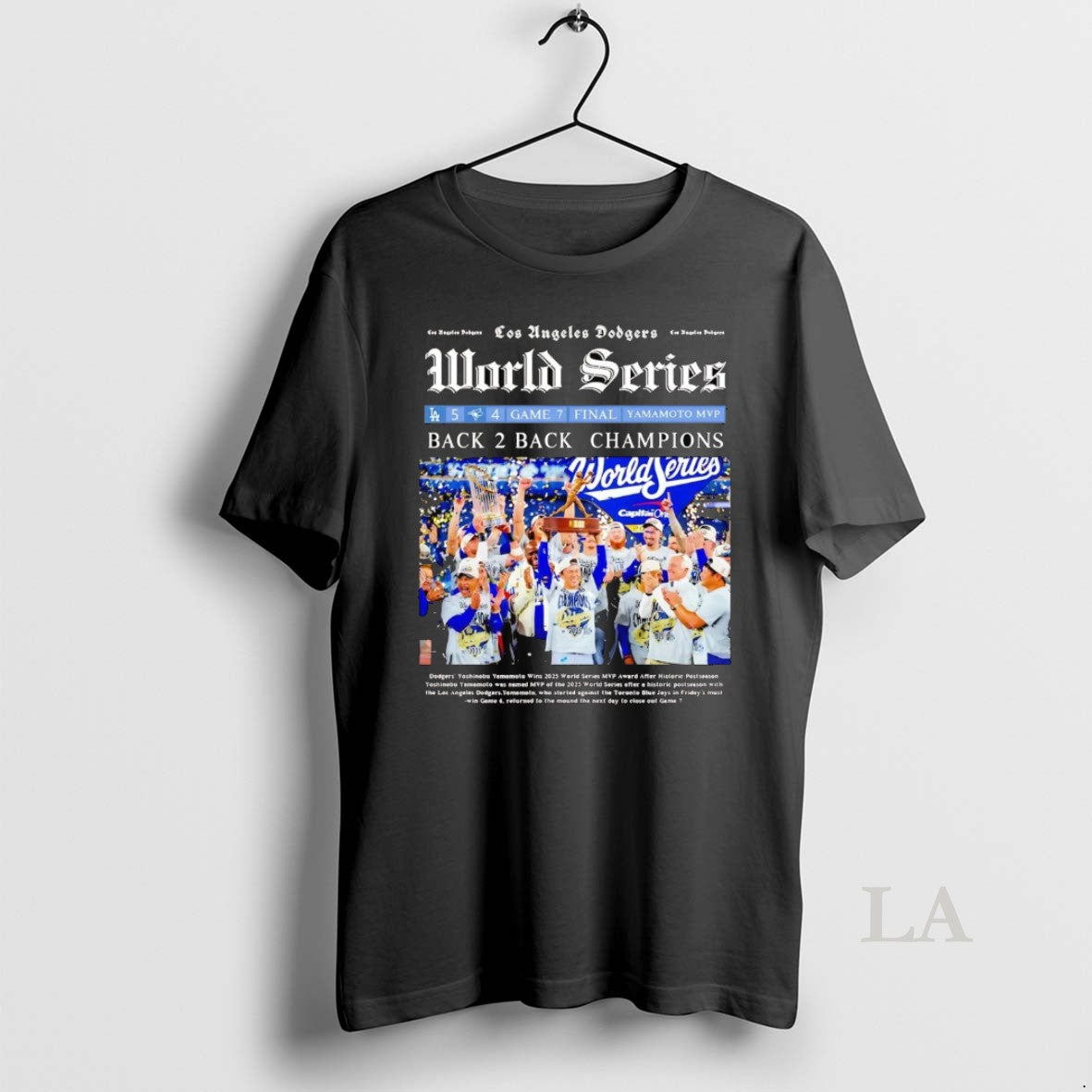 Original La Dodgers Newspaper 2025 World Series Back To Back Champions T-Shirts, Hoodie, Sweatshirt | InkNestWear.com