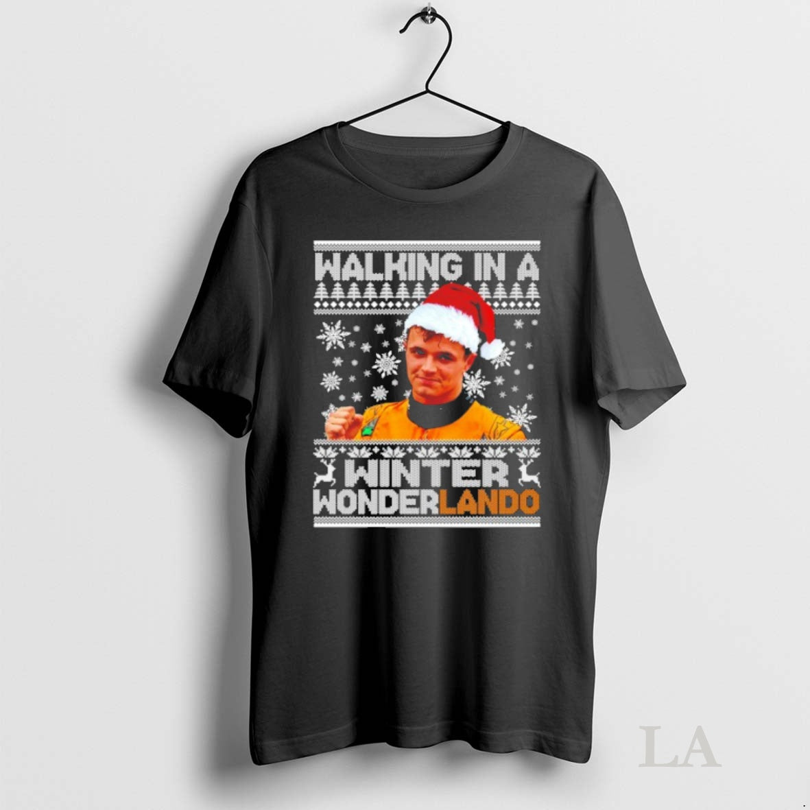 Original Lando Norris Walking In A Winter Wonderland Ugly Christmas T-Shirts, Hoodie, Sweatshirt | InkNestWear.com