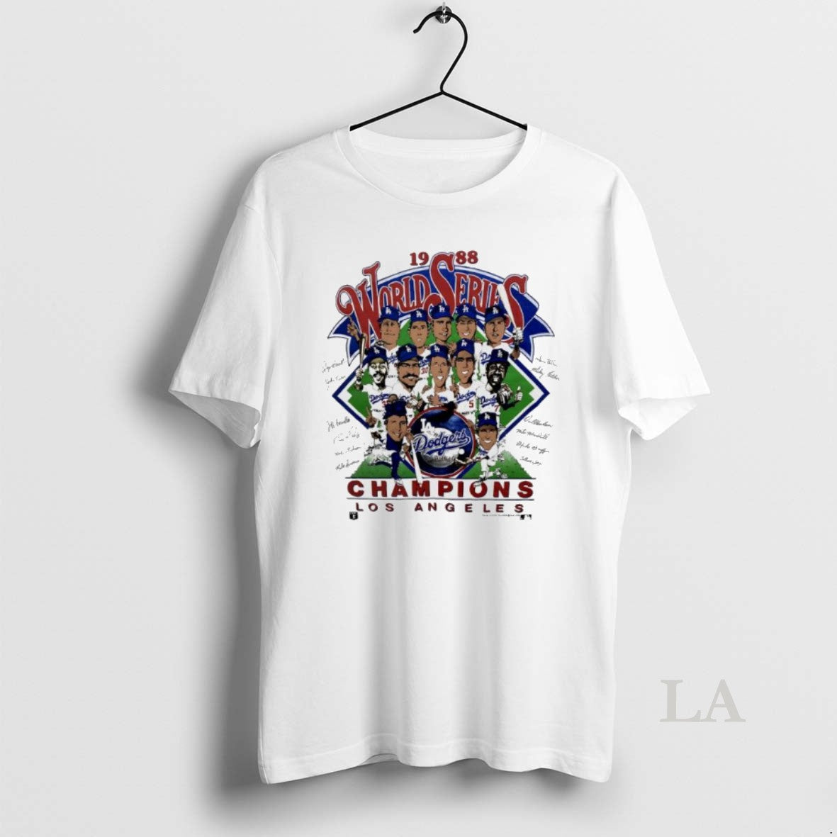 Original Los Angeles Dodgers 1988 World Series Champions Signatures Caricature T-Shirts, Hoodie, Sweatshirt | InkNestWear.com