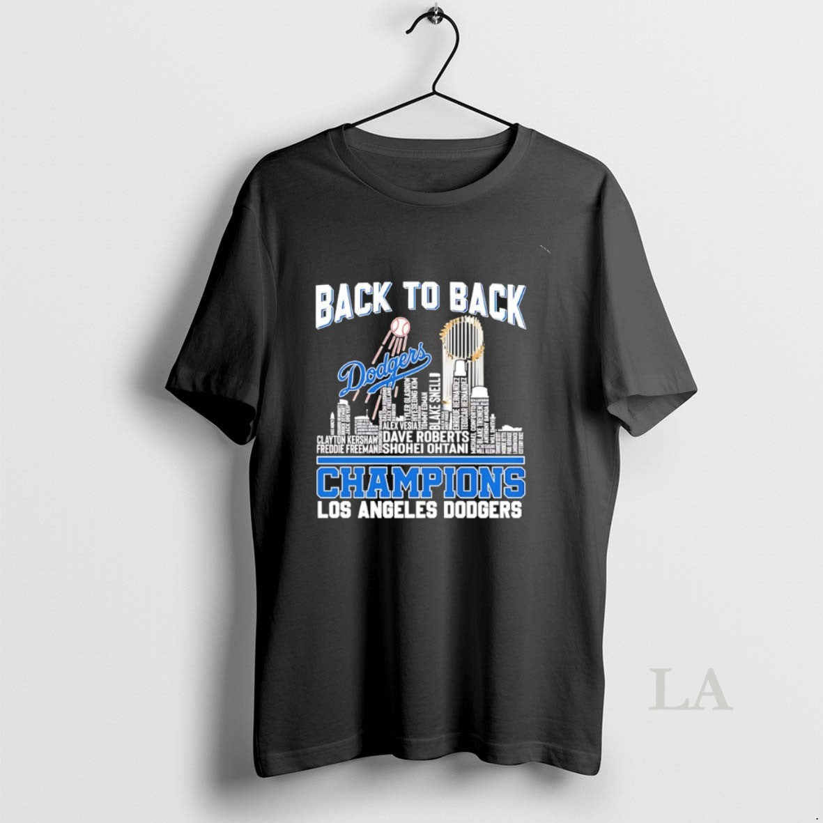 Original Los Angeles Dodgers Back 2 Back 2025 World Champions Players Names City Skyline T-Shirts, Hoodie, Sweatshirt