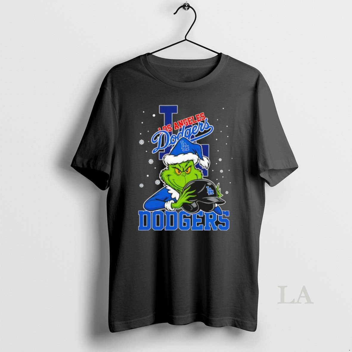 Original Los Angeles Dodgers Baseball Grinch Holding Helmet Christmas T-Shirts, Hoodie, Sweatshirt | InkNestWear.com